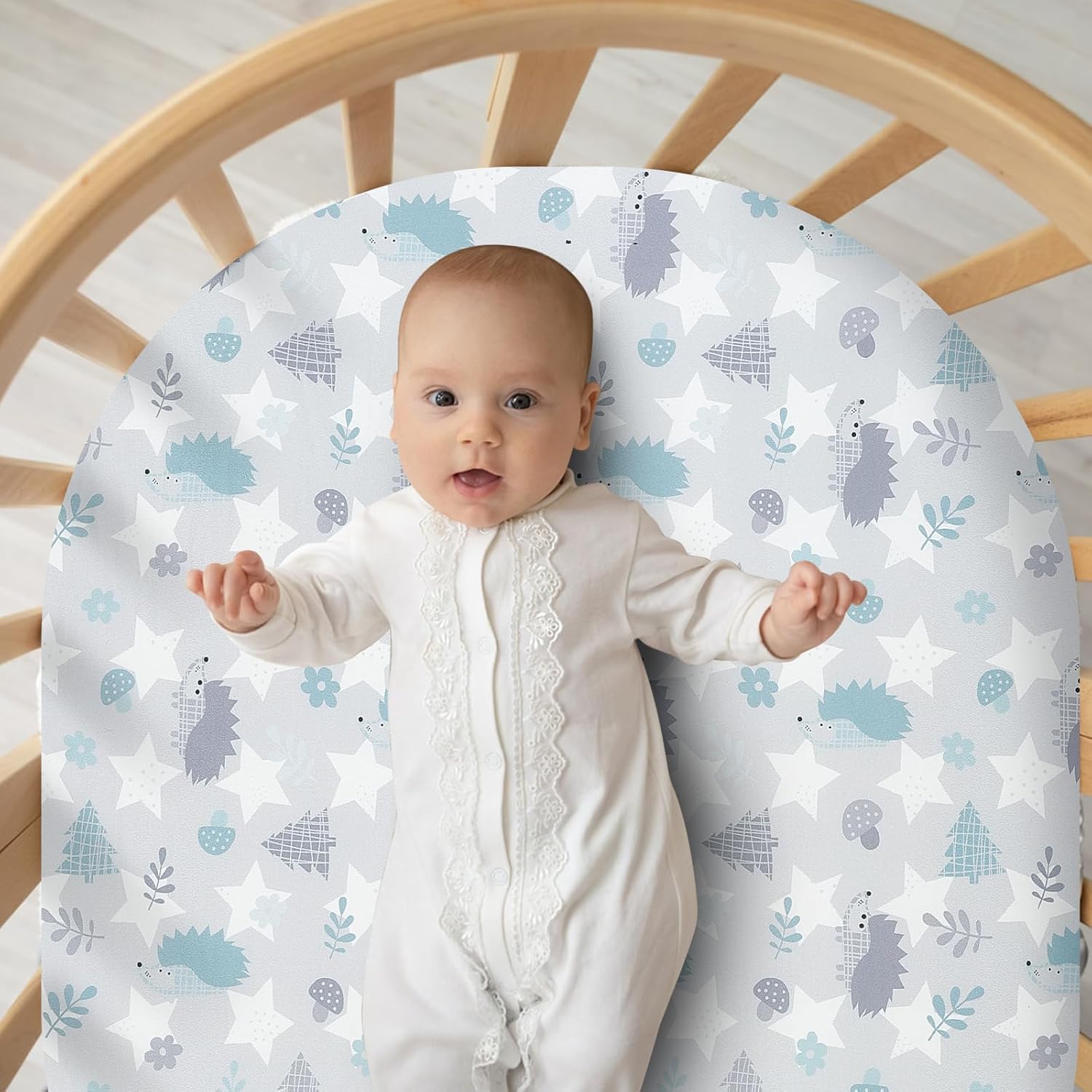 FHMJYY Bassinet Sheet Set 2 Pcs Deer Park Whale Hedgehog