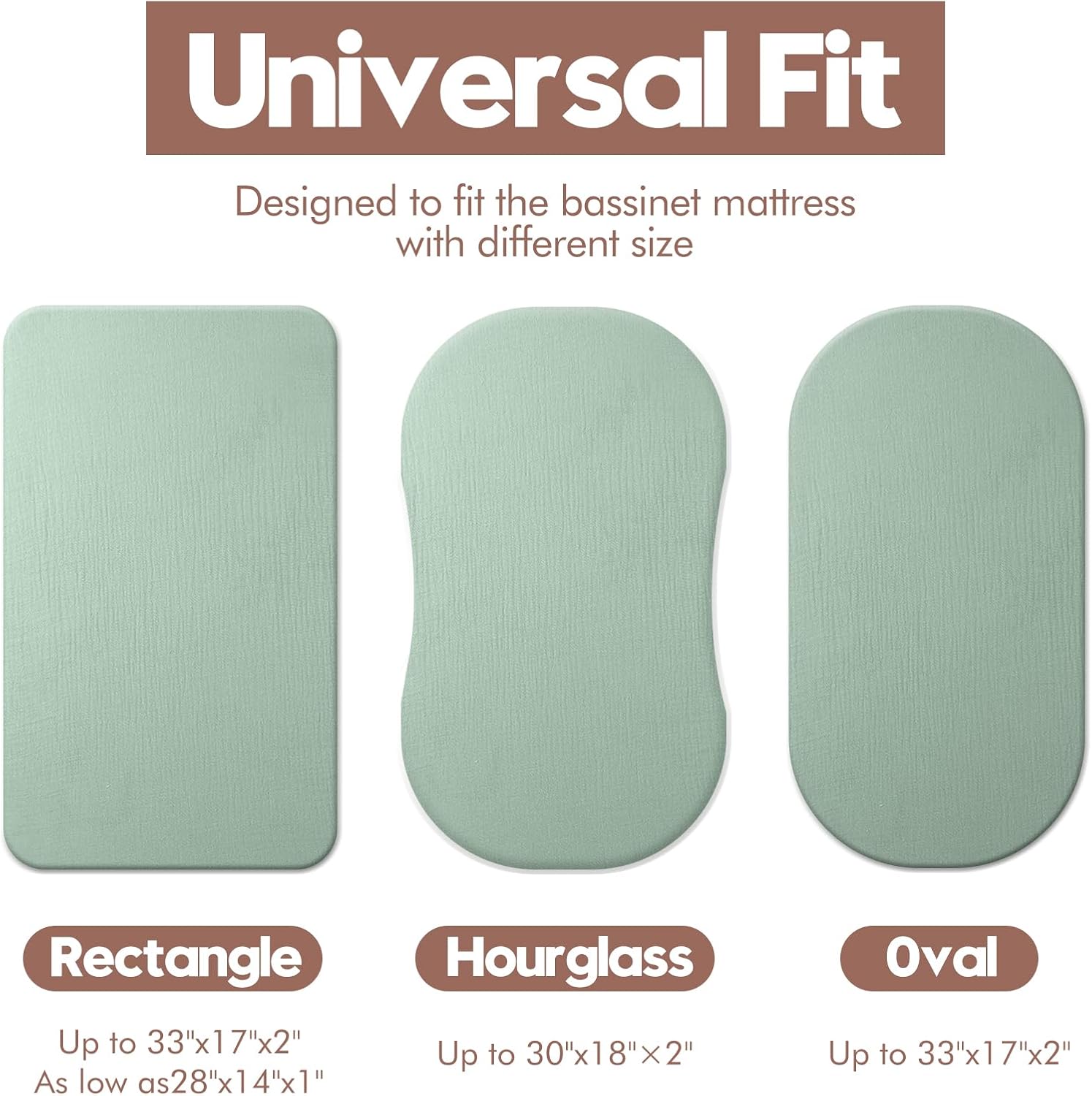VOMARHUG Muslin Bassinet Sheets 2 Pack Soft Cotton
