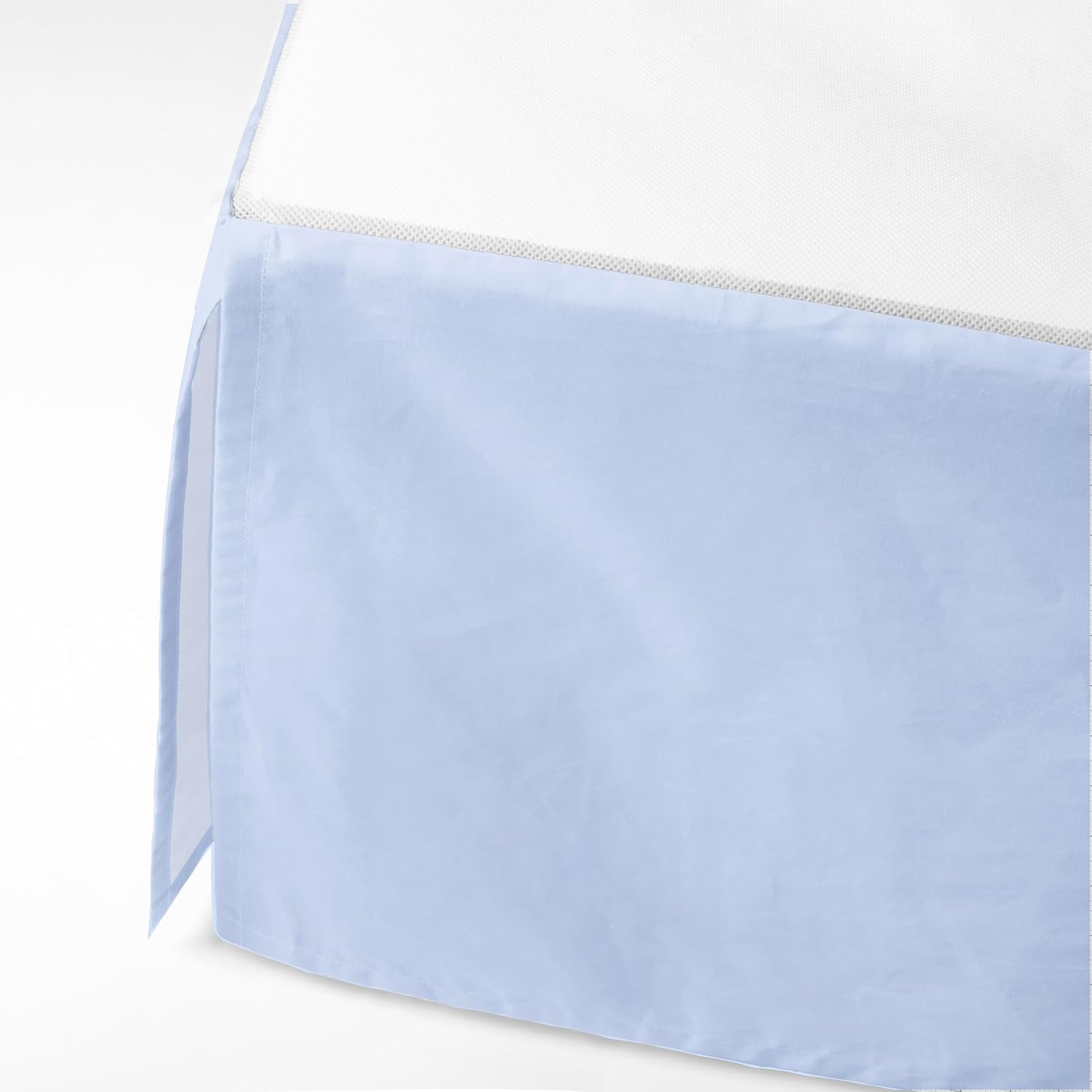 Bacati Blue Crib Bed Skirt with 13 Inch Drop