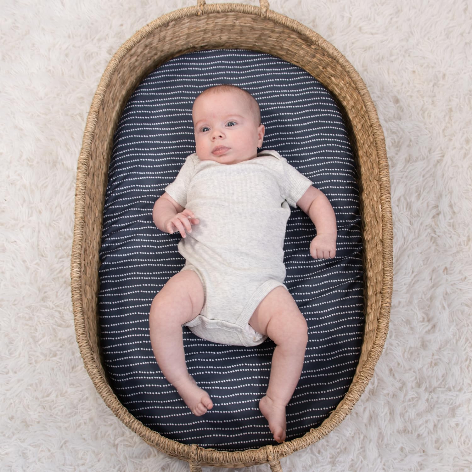 The Peanutshell Bassinet Sheets 4-Pack - Soft Cloud for Baby