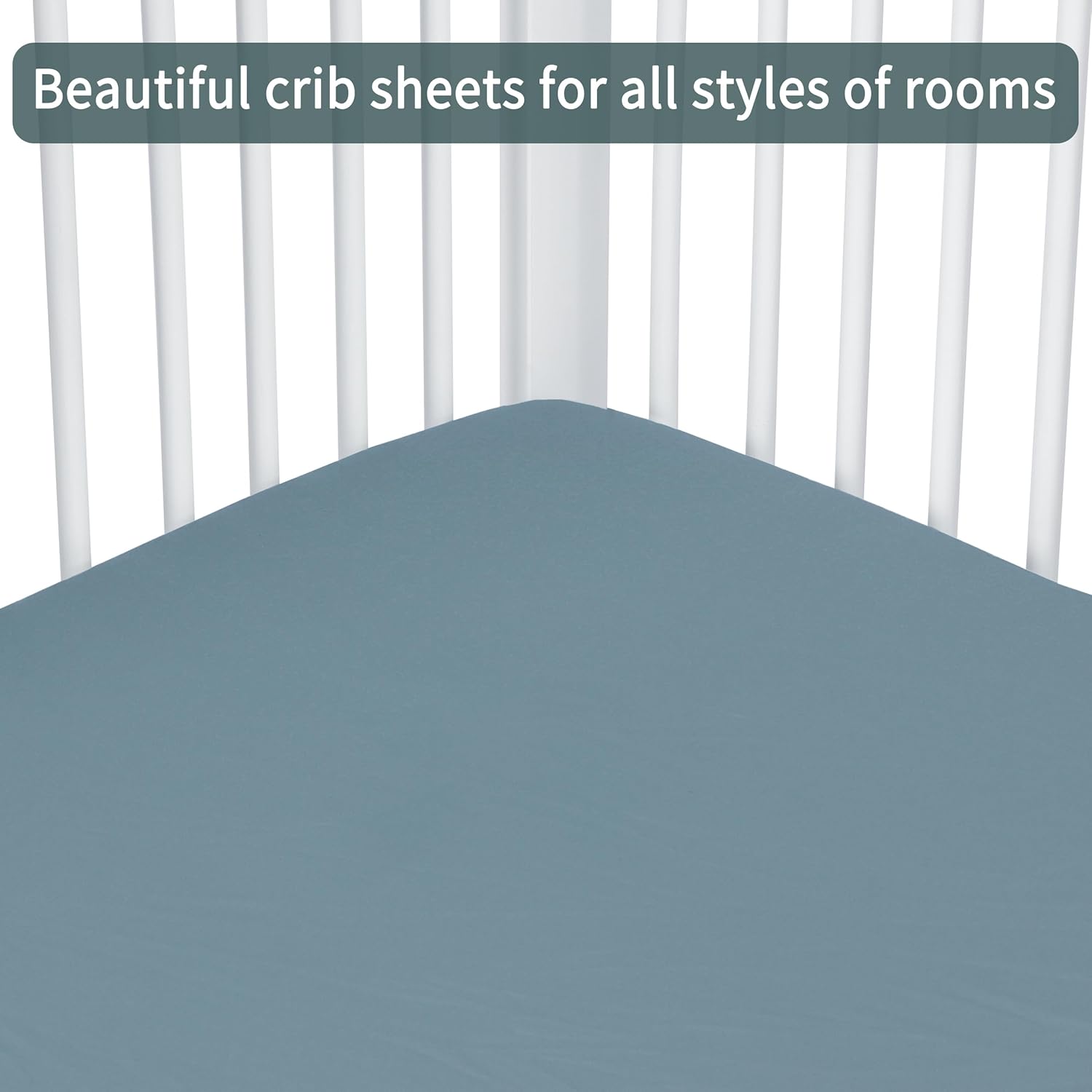 GUNTAIL 2 Pack Crib Sheets Dark Green Dark Grey