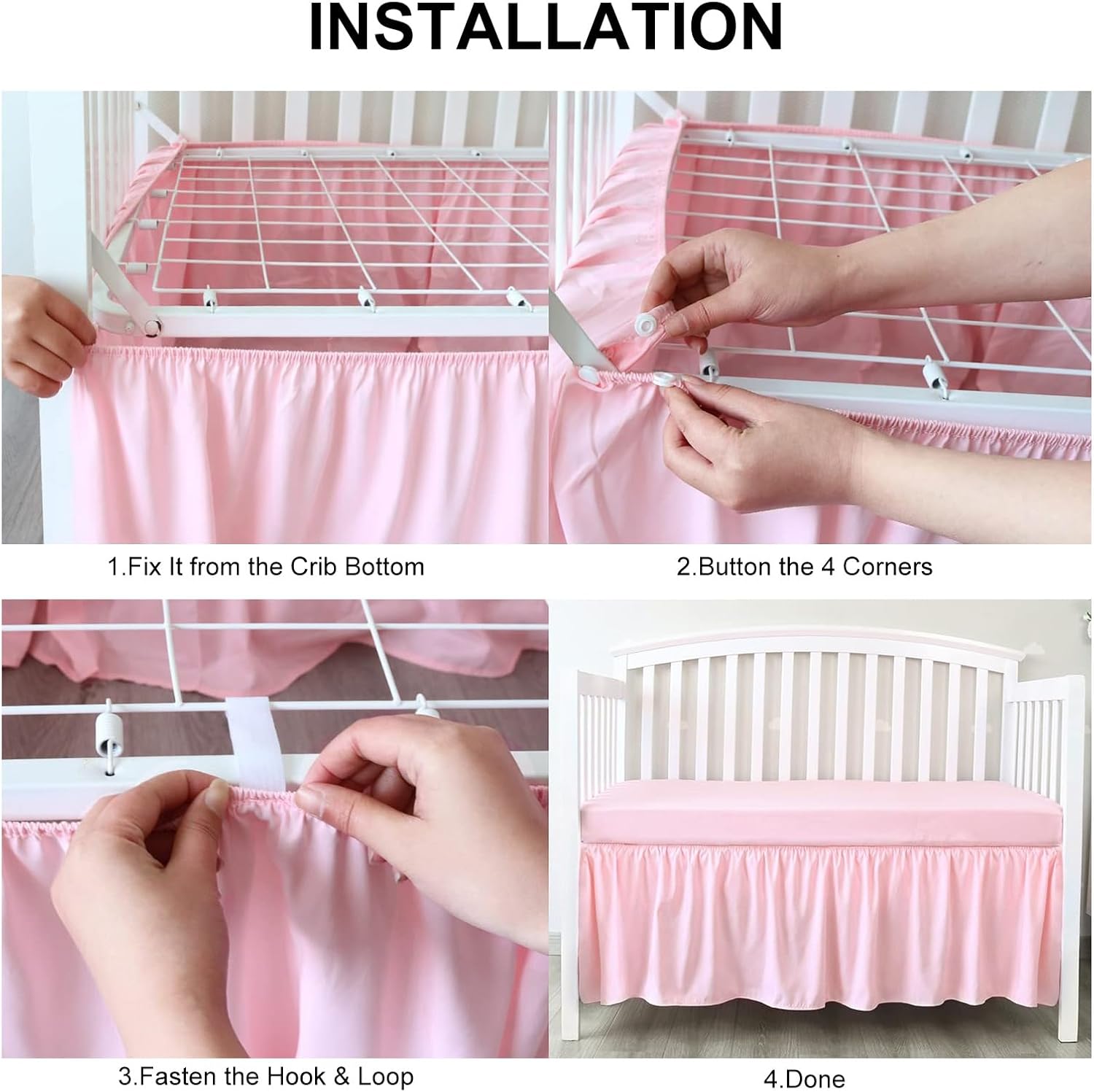 Altsuceser Crib Bed Skirt Purple
