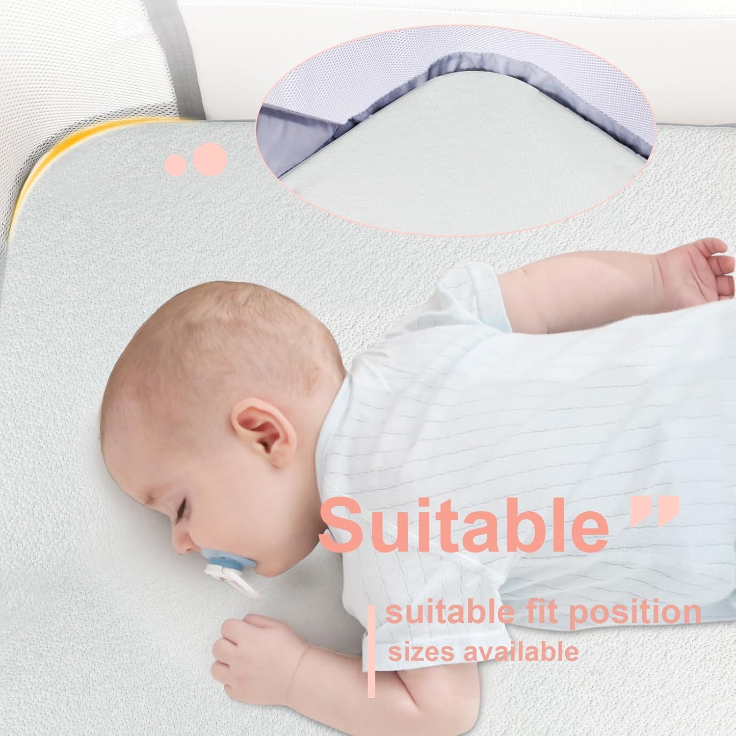 ANGELBLISS Bassinet Mattress Topper with Waterproof Cover 1