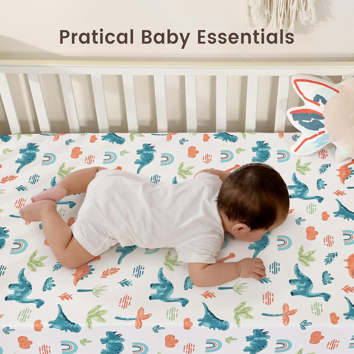 Davids Kids 3 Pack Crib Sheets Dinosaur Blue