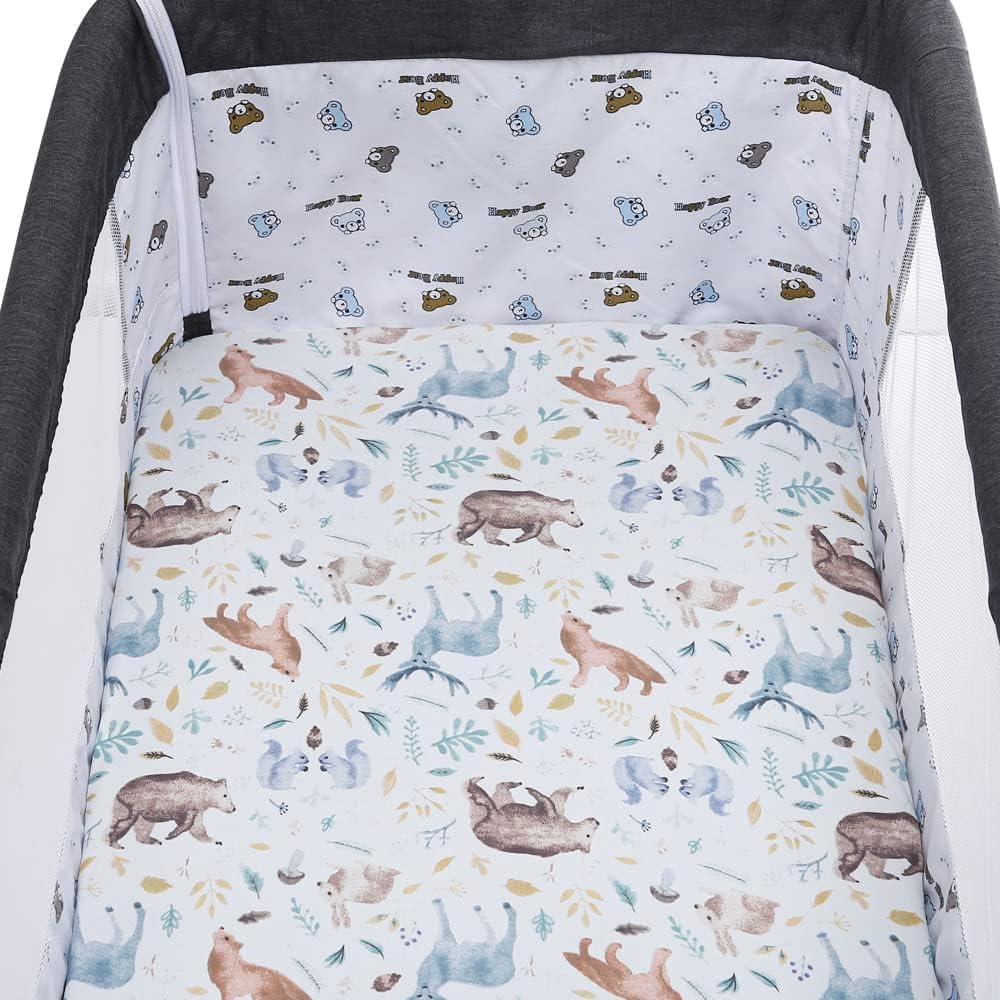 Tontukatu 4 Pack Bassinet Fitted Sheets 18x36 Inch