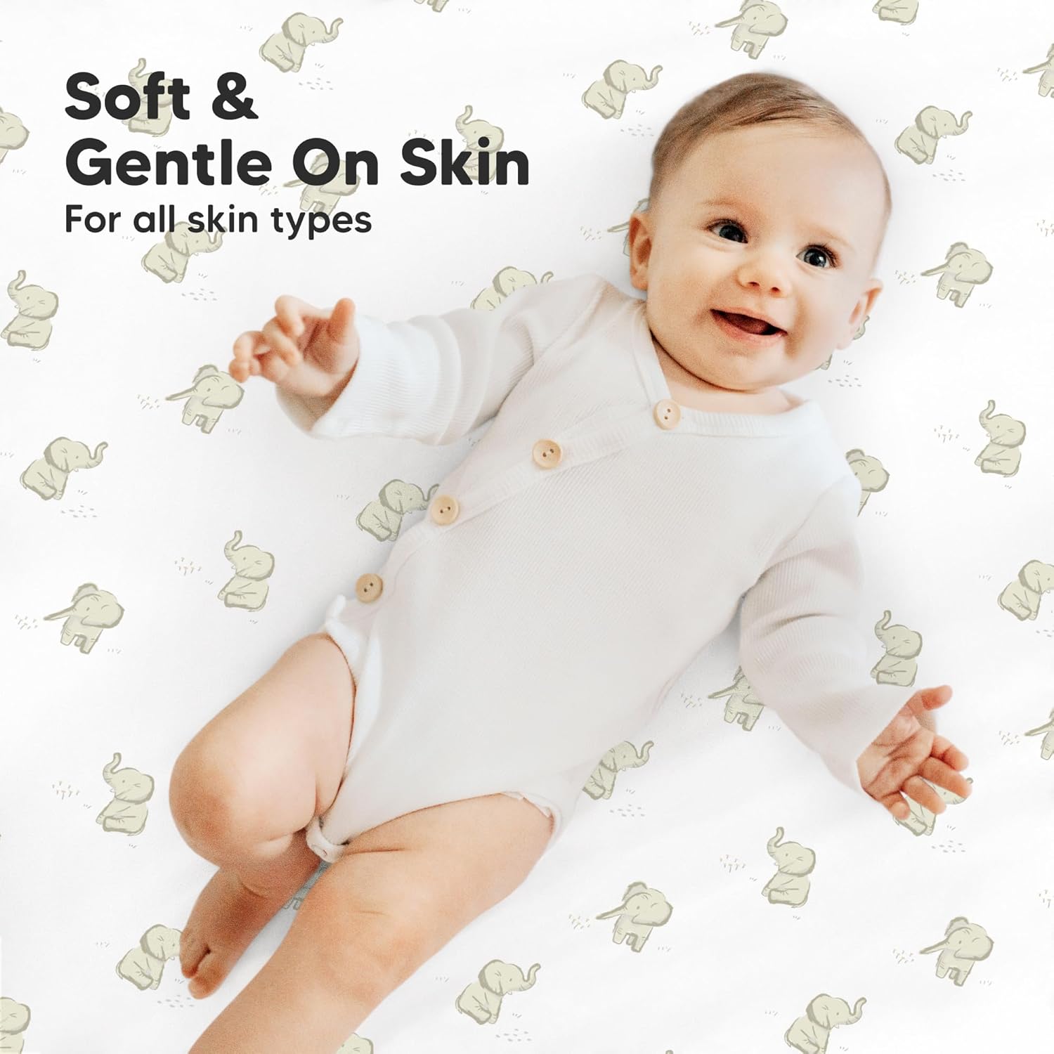 KeaBabies 2-Pack Mini Crib Sheets Fitted 38x26