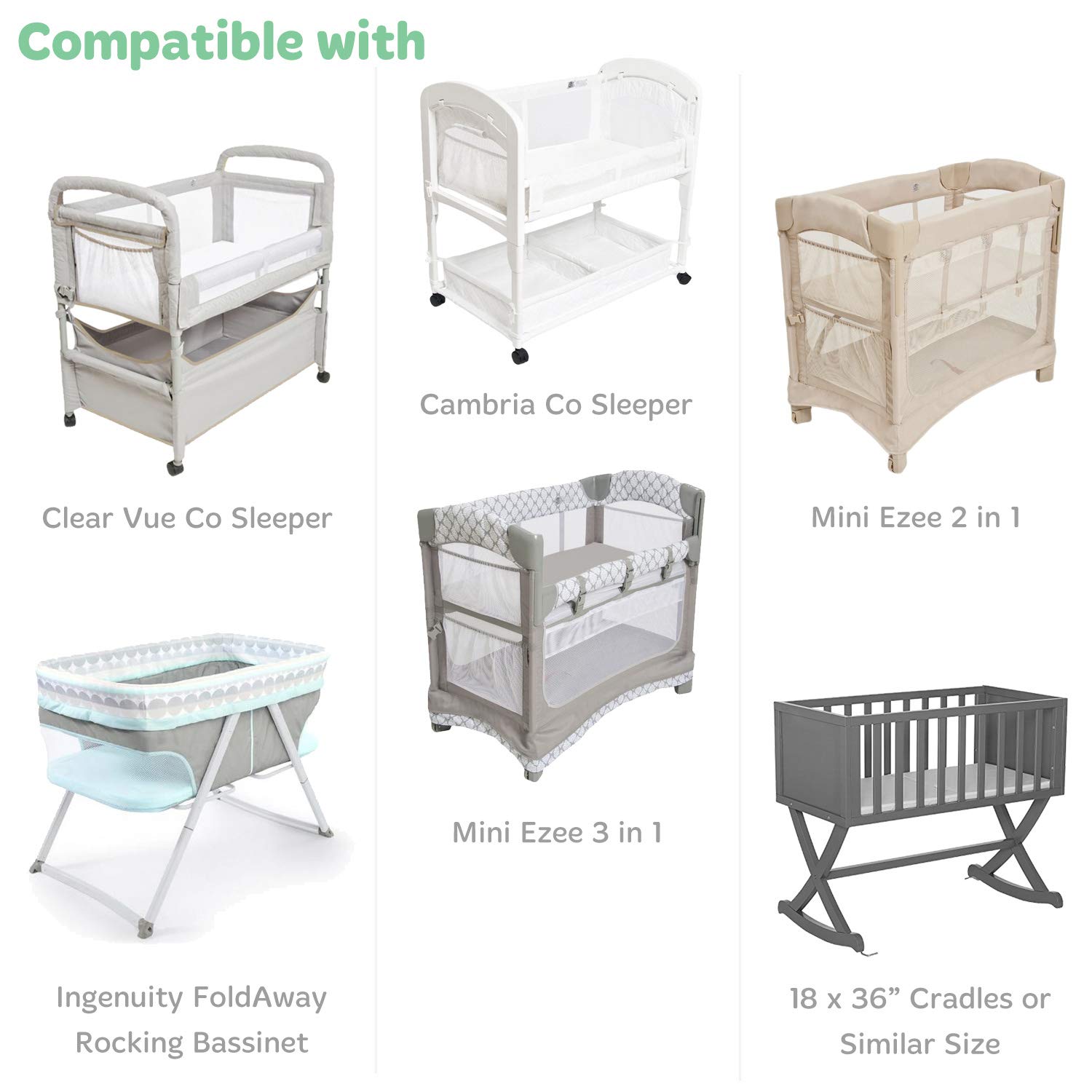Cuddly Cubs Fitted Bassinet Sheets 18x36x2 Unisex