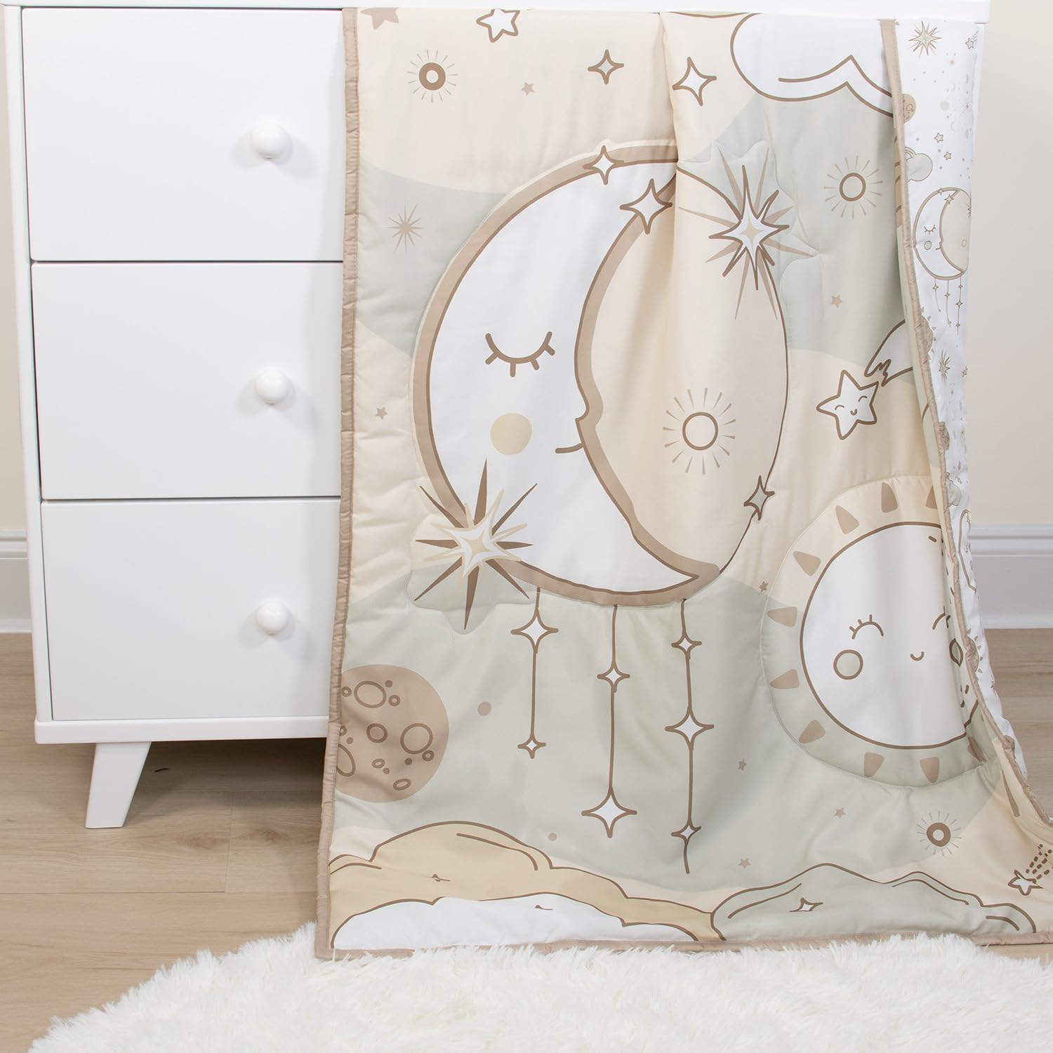 The Peanutshell 5 Piece Crib Bedding Set - Starry Skies