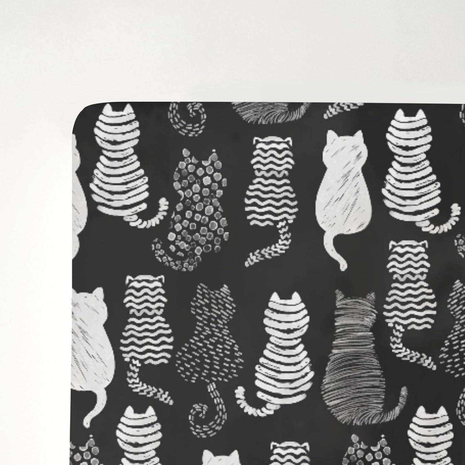 Stylish Cat Print Fitted Crib Sheets for Baby