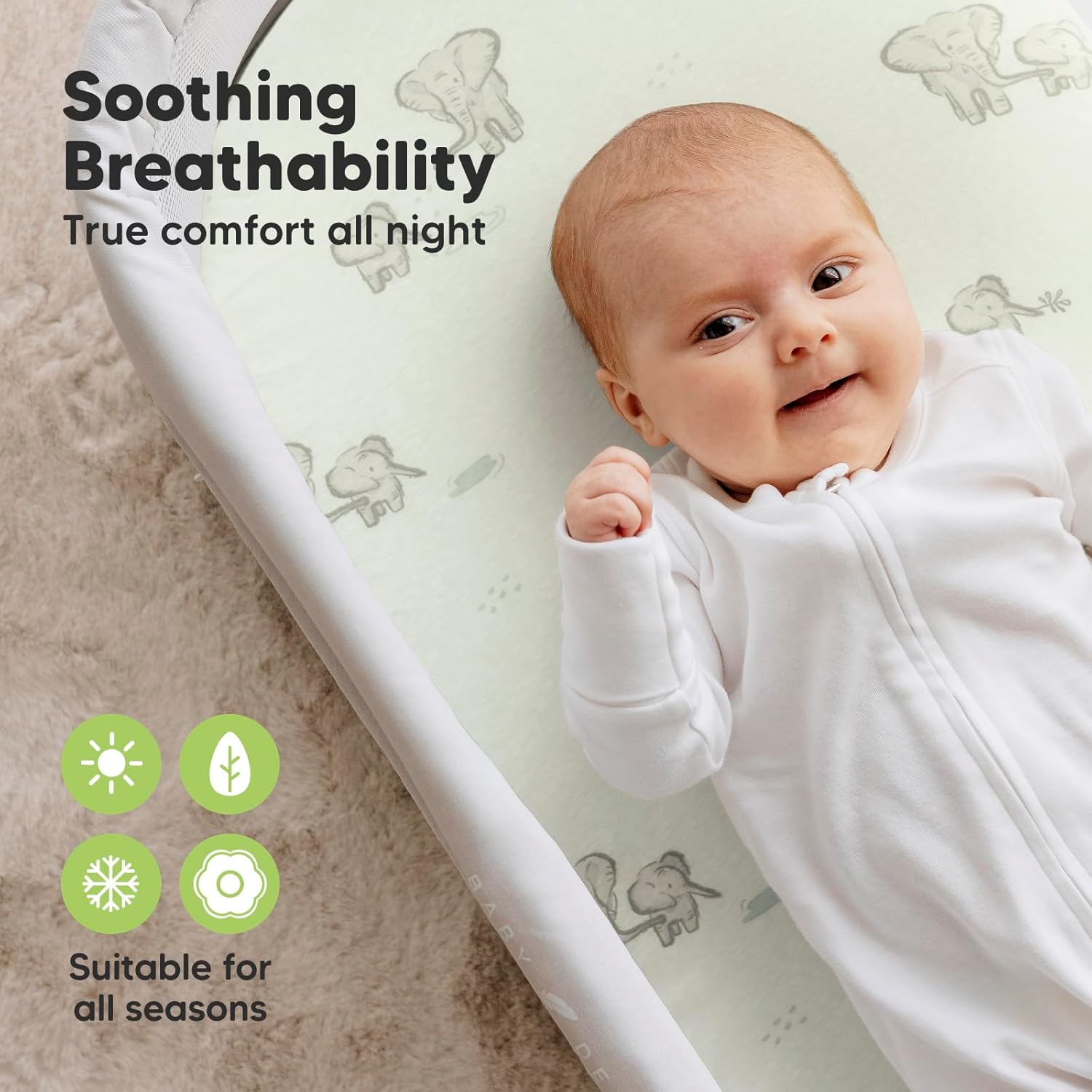 KeaBabies 2-Pack Organic Cotton Bassinet Sheets for Girls and Boys