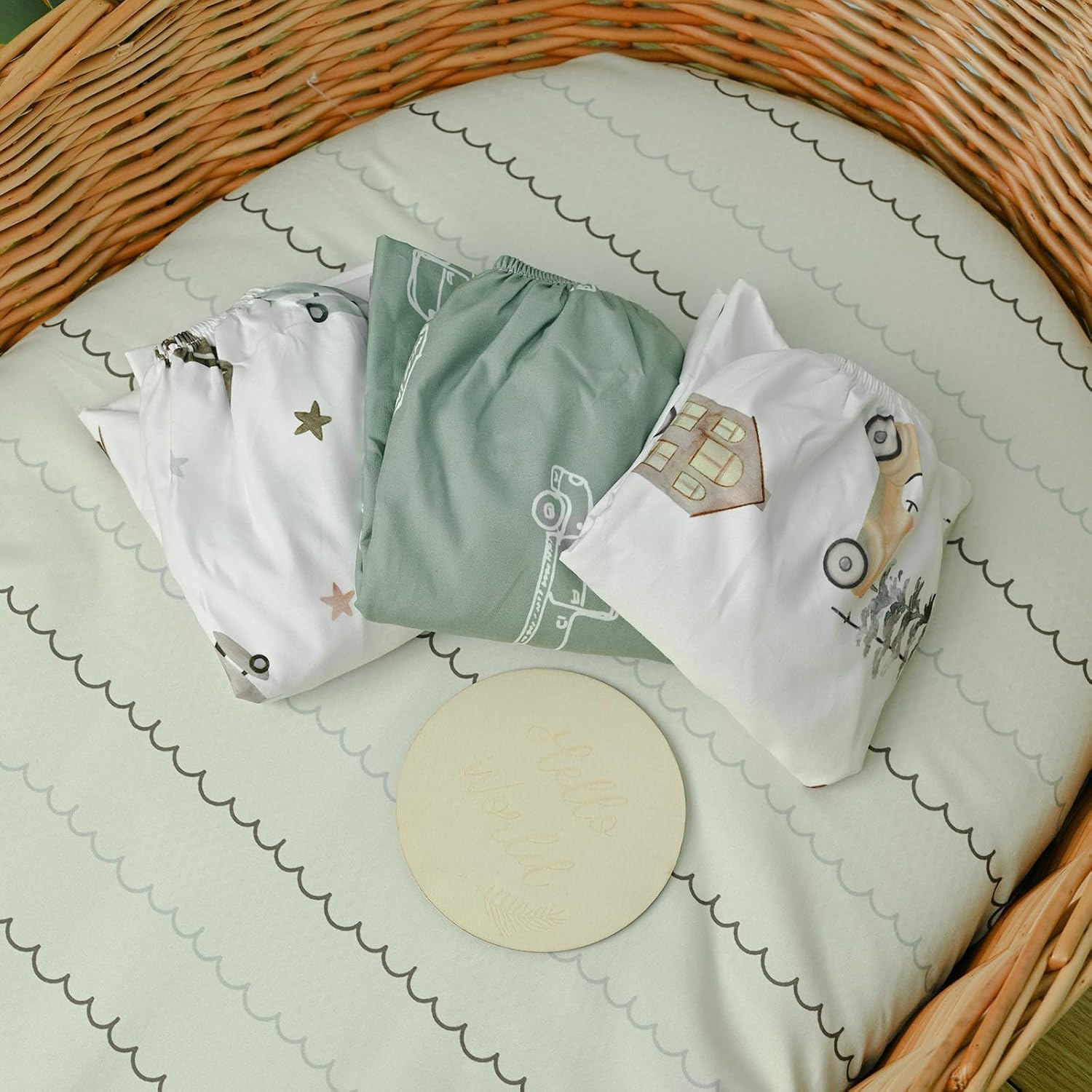 GLLQUEN Baby Bassinet Sheets 4 Pack - Breathable and Safe
