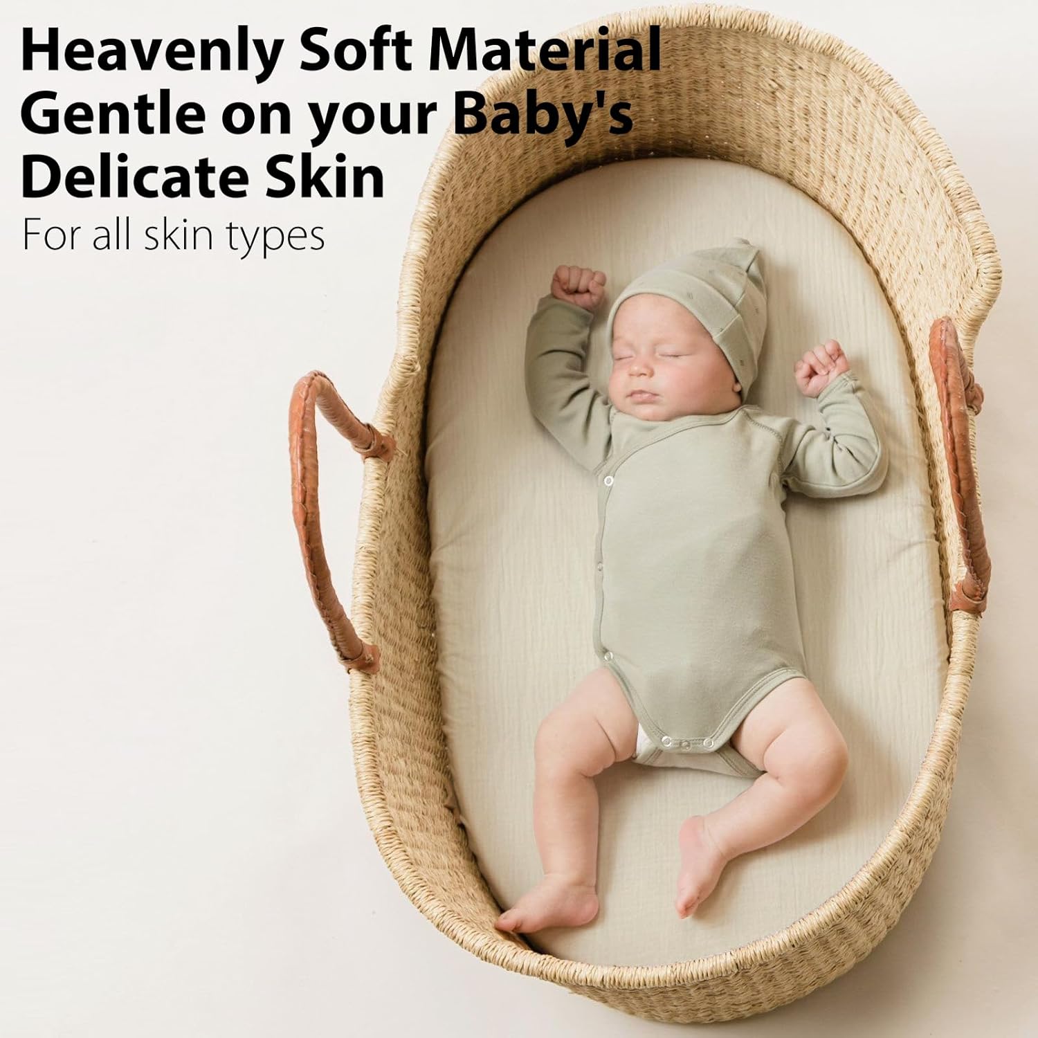 Soft Muslin Bassinet Sheets 32 x 18 for Baby Bedding
