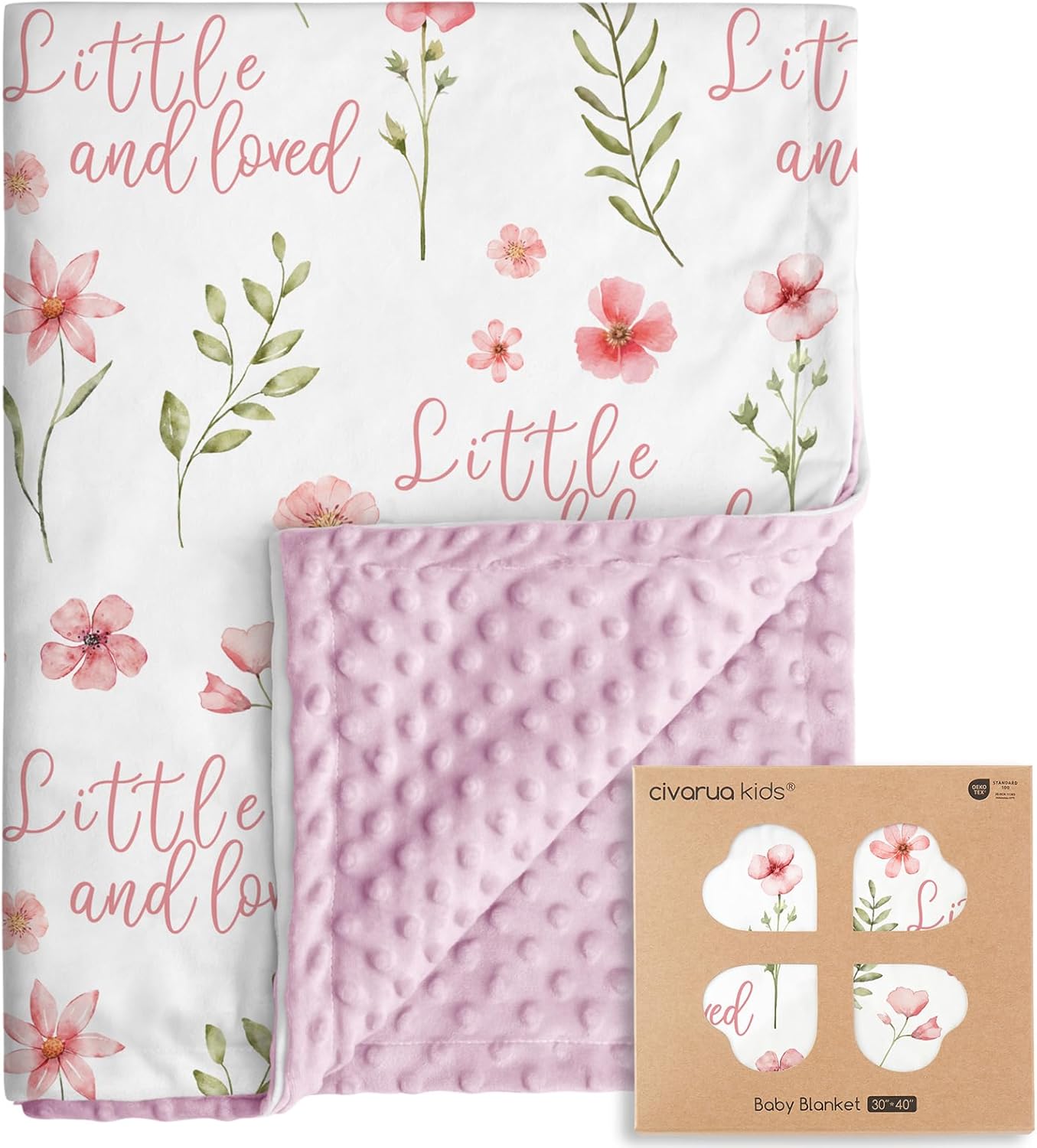 CIVARUA KIDS Floral Baby Blanket - Soft Minky Blanket for Girls