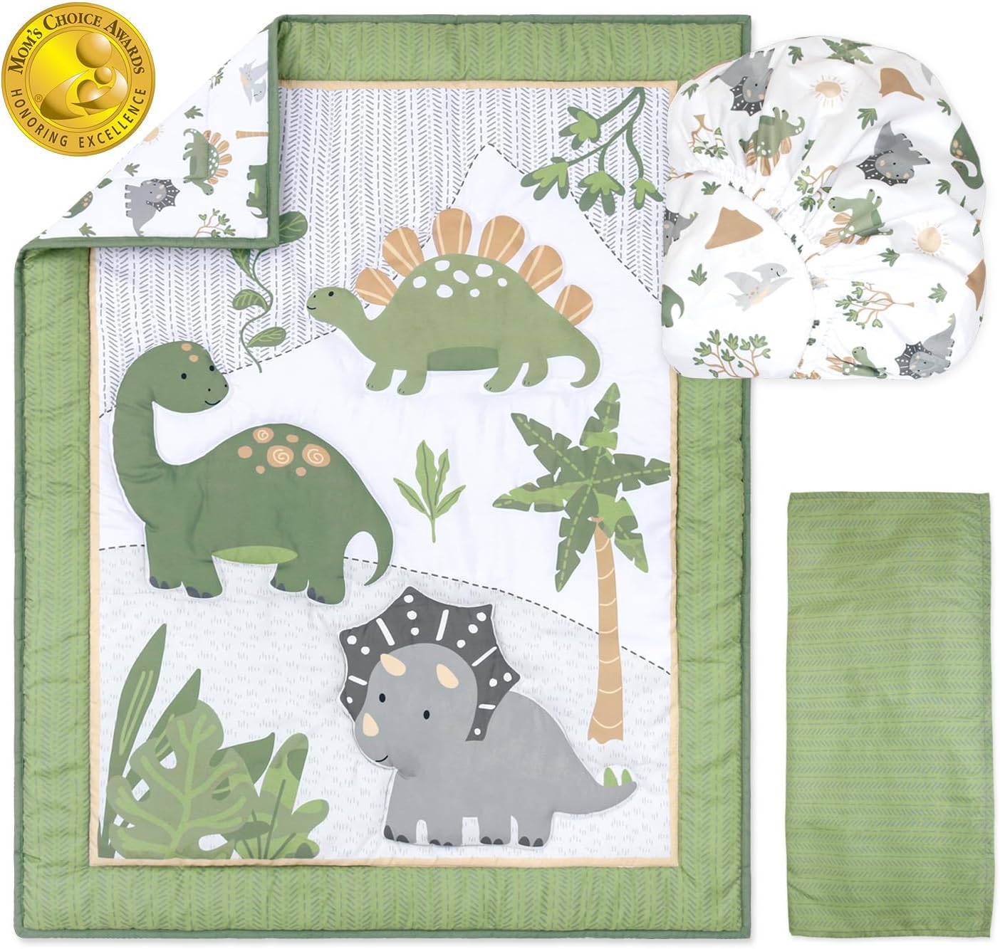 The Peanutshell Dinosaur Dreams Crib Bedding Set 3-Piece