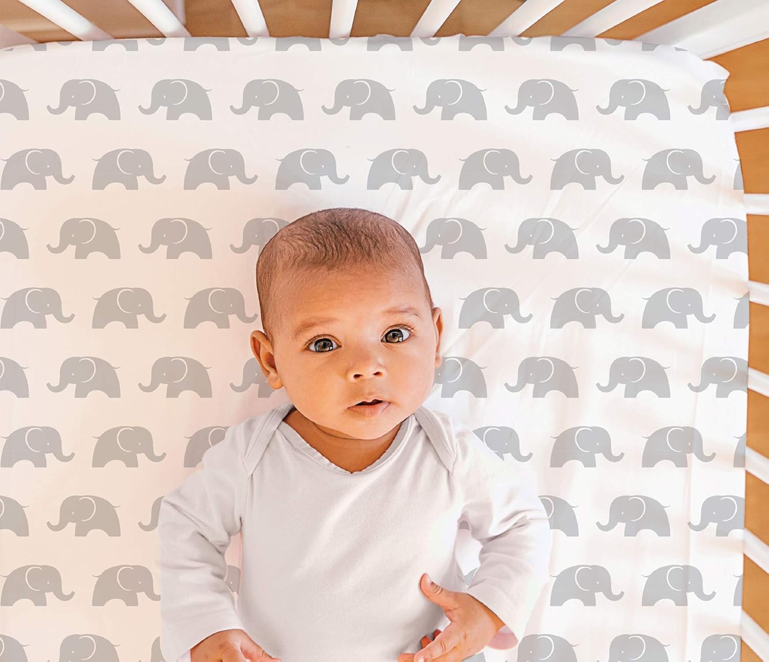 The Peanutshell 3-Piece Crib Bedding Set - Elephant Theme
