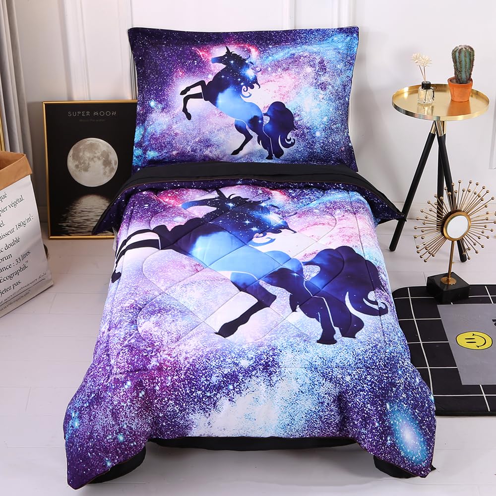 Wowelife Unicorn Toddler Bedding Set for Girls