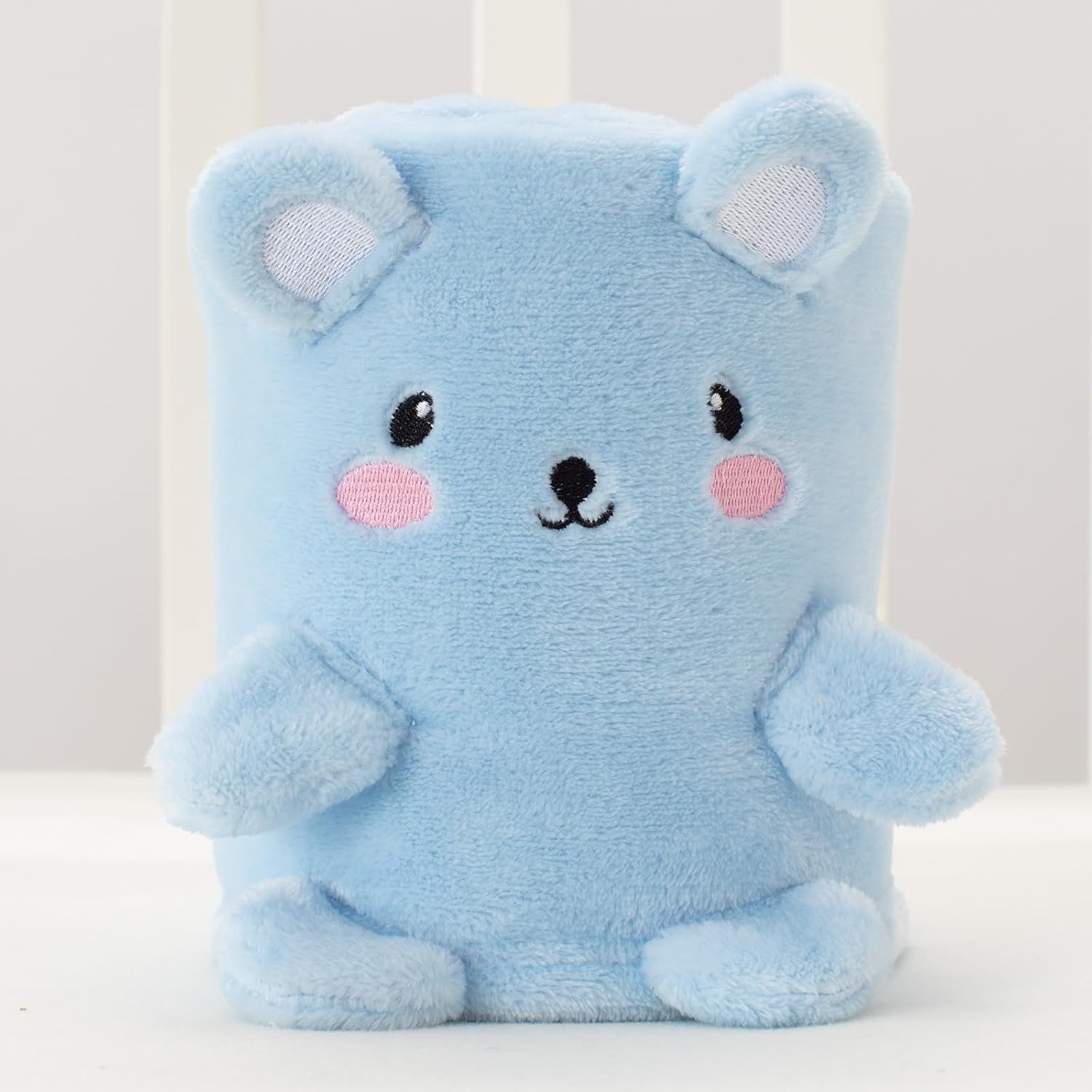Babyhuggle Foldable Bear Plush Receiving Blanket