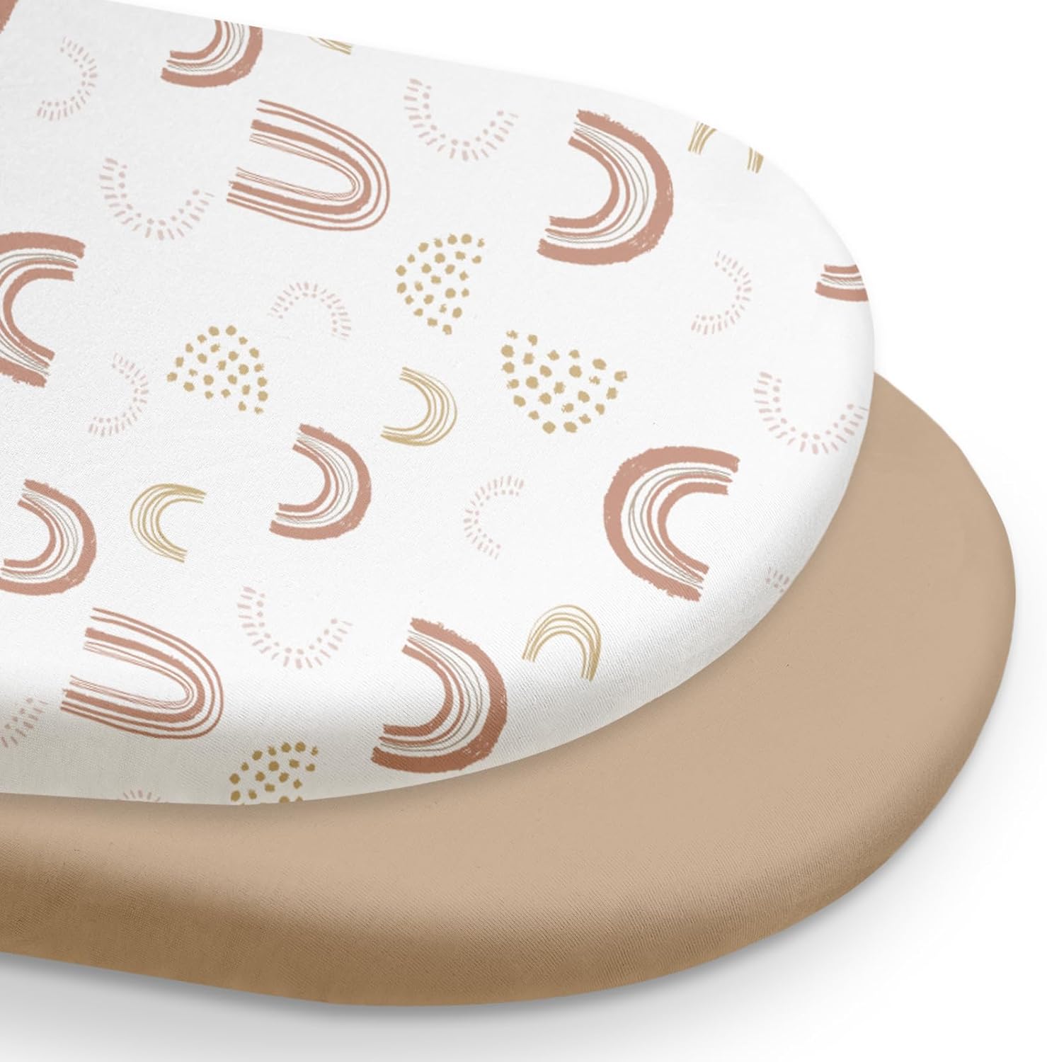 GLLQUEN Baby Bassinet Sheets 2 Pack - 33x17 Khaki
