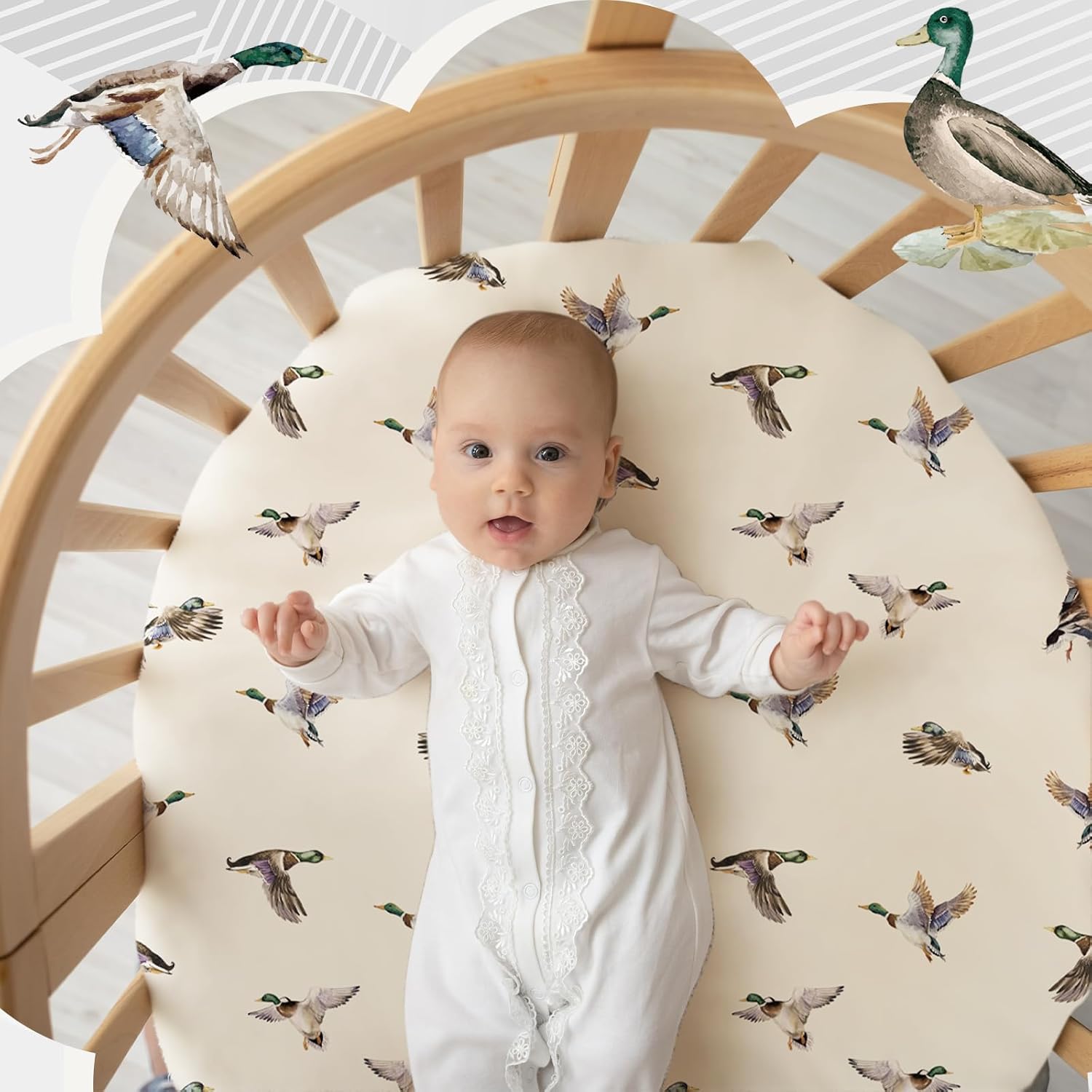 4 Pack Mallard Duck Bassinet Sheets Set