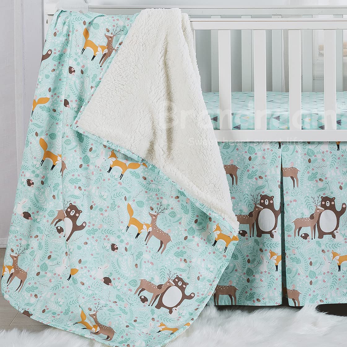 Brandream Boys Animal Crib Bedding Set 3 Piece 100 Cotton