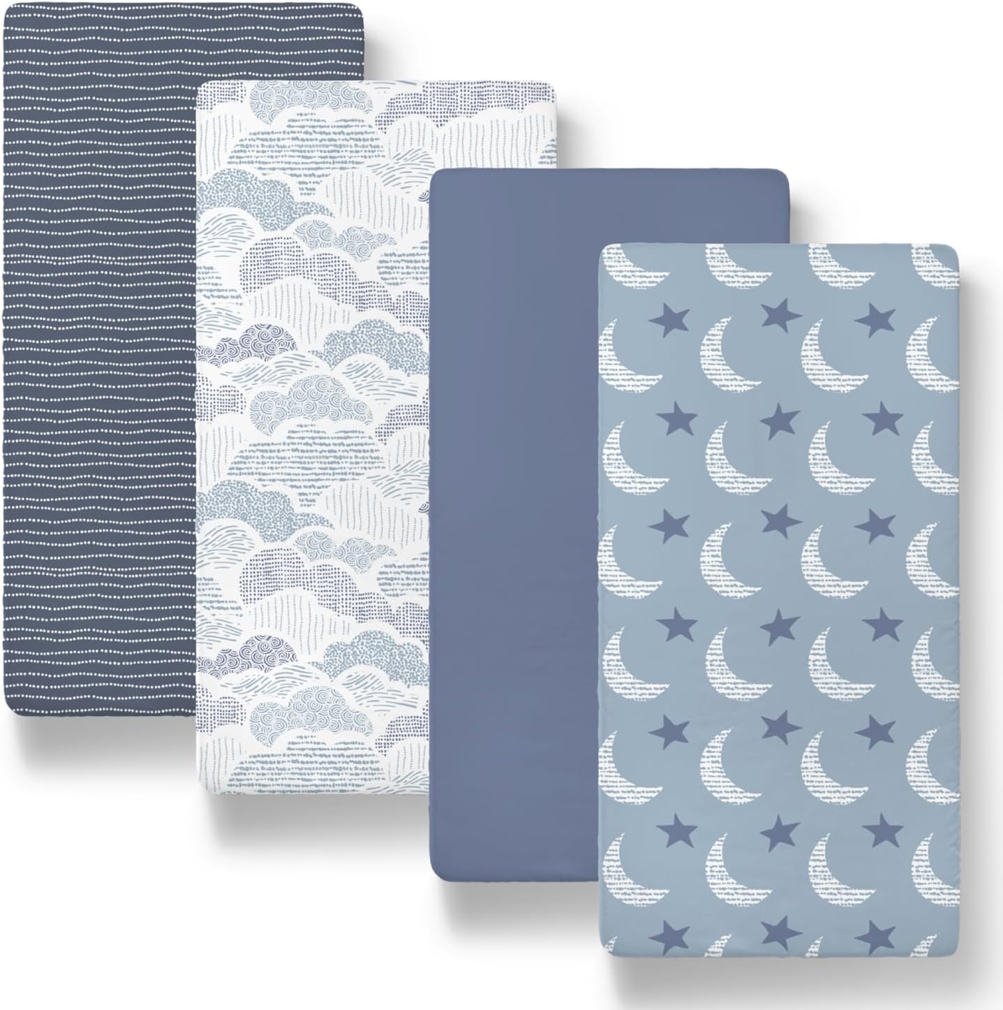 The Peanutshell Bassinet Sheets 4-Pack - Soft Cloud for Baby