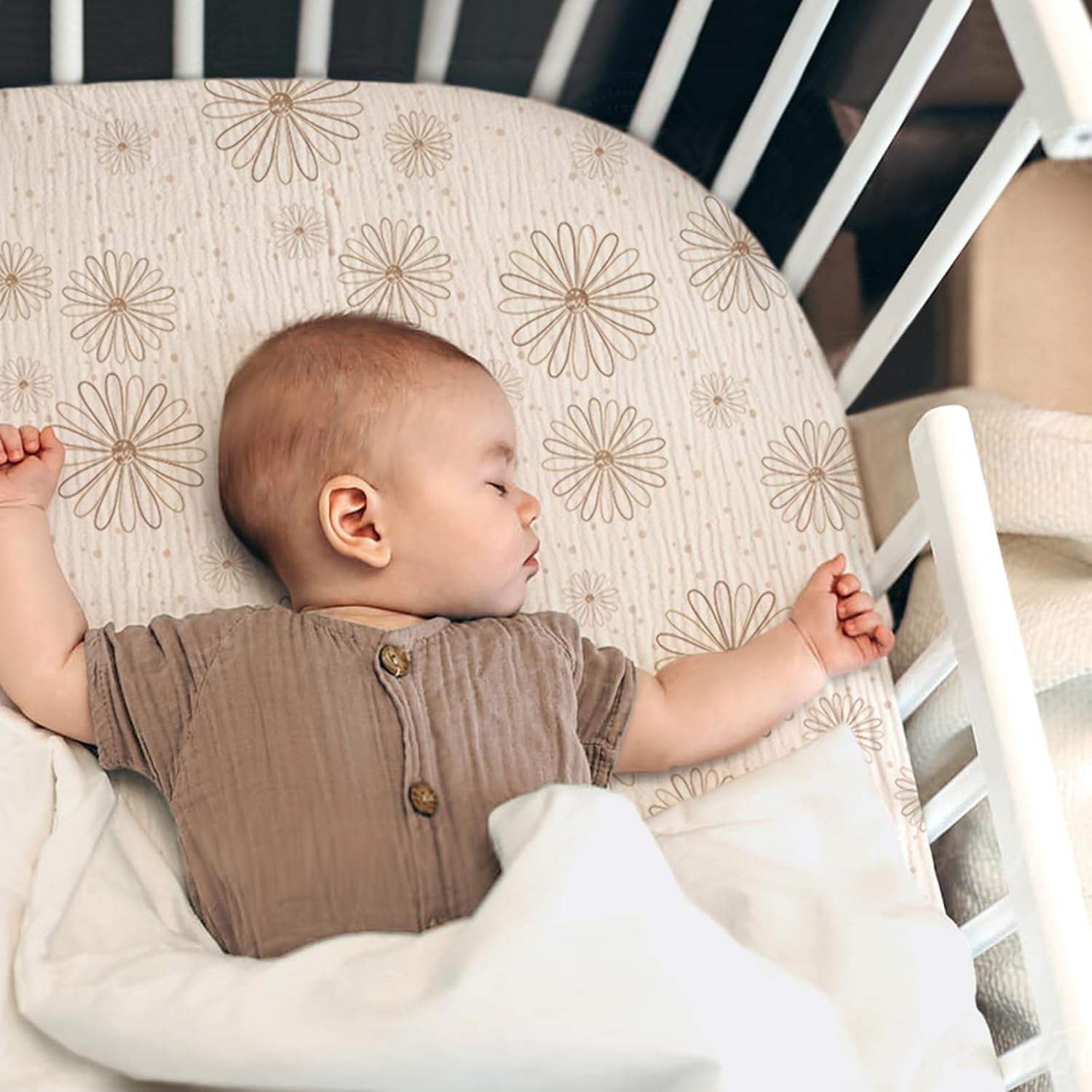 Lulumoon Muslin Bassinet Sheets for Boys and Girls