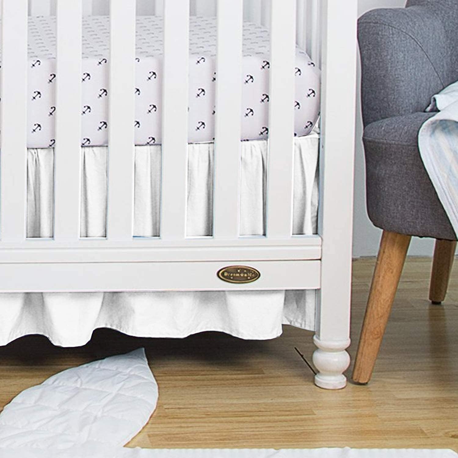 MD Home Decore Crib Bed Skirt Dust Ruffle - Light Blue