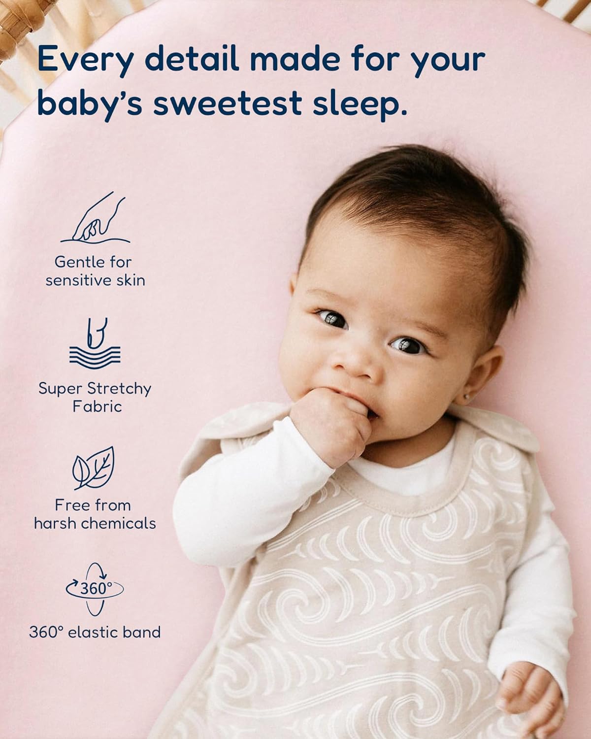 TotAha Bassinet Sheets 33x20 - Buttery Soft Stretchy 2 Pack
