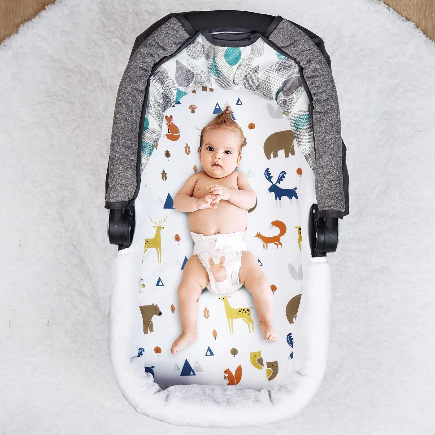 Davids Kids 100 Cotton Bassinet Sheets 2 Pack Woodland Animals