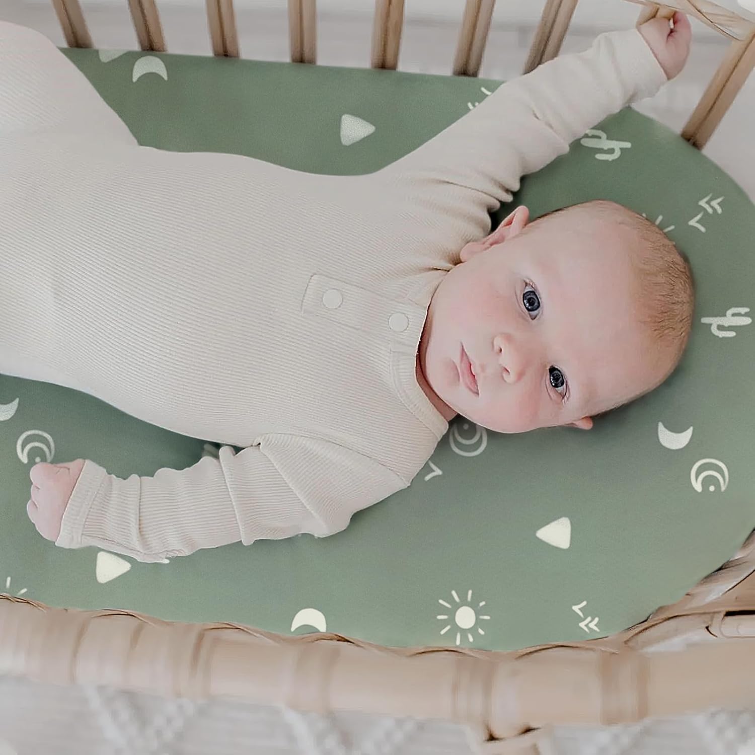 GRSSDER Stretchy Bassinet Sheet Set 2 Pack Universal Fit