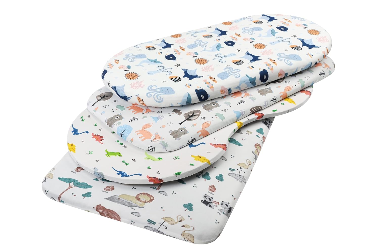 Onacosht Bassinet Sheets 4 Pack Undersea Print