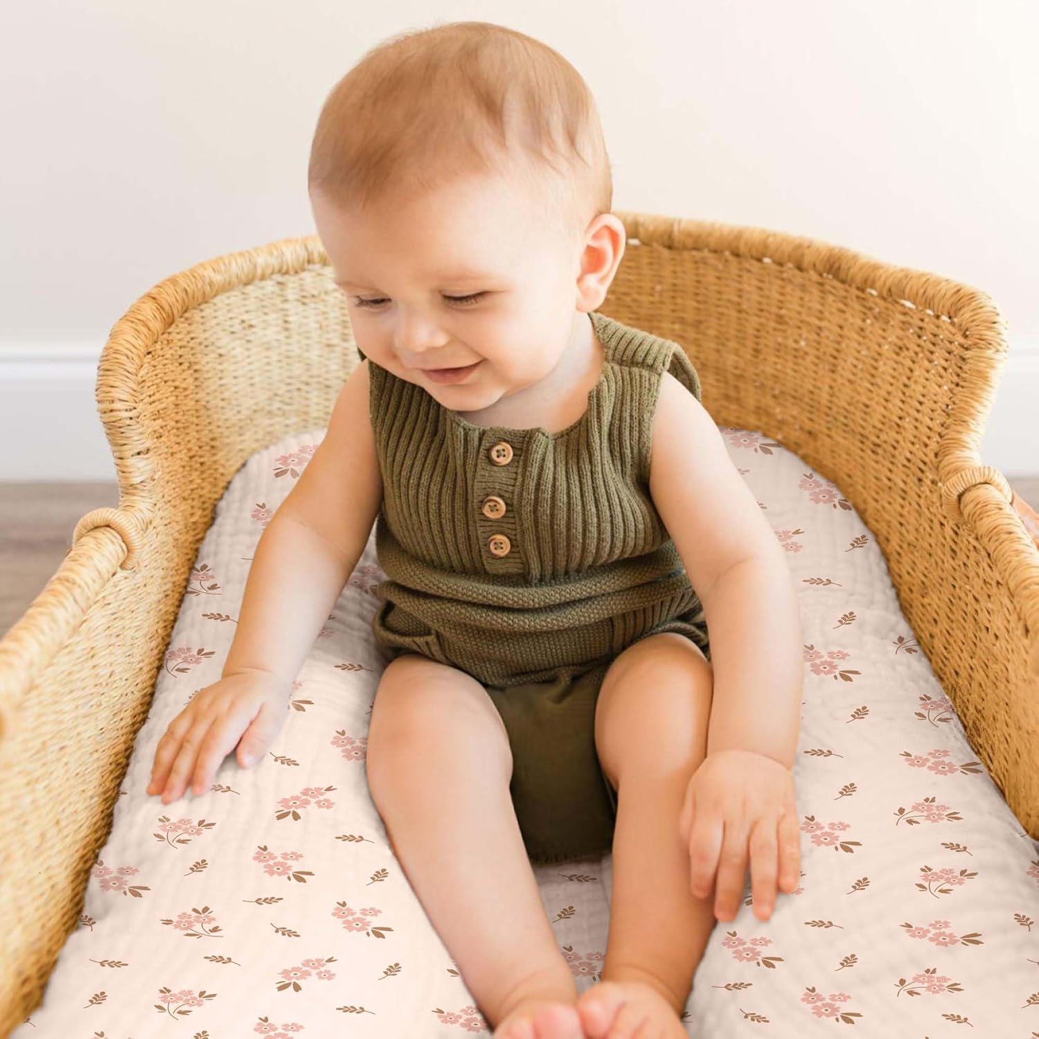 Mi Flor Muslin Bassinet Sheets 2 Pack