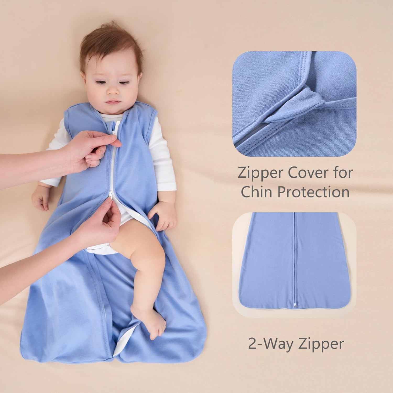 Baby Sleep Sack 12-18 Months 3 Pack Apricot 100 Cotton