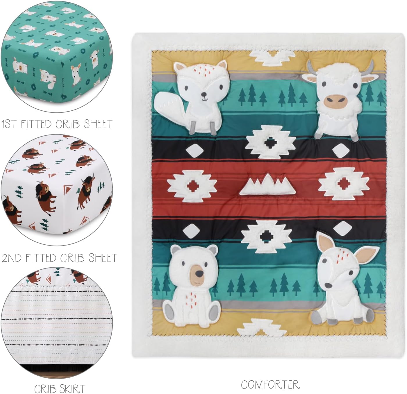 The Peanutshell 4 Piece Crib Bedding Set for Boys Girls 1