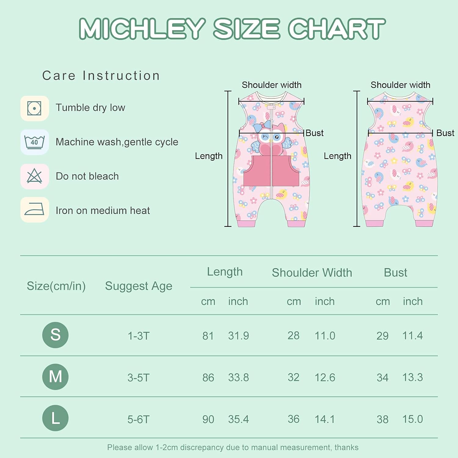 MICHLEY Owl Wearable Blanket Toddler 1-3T