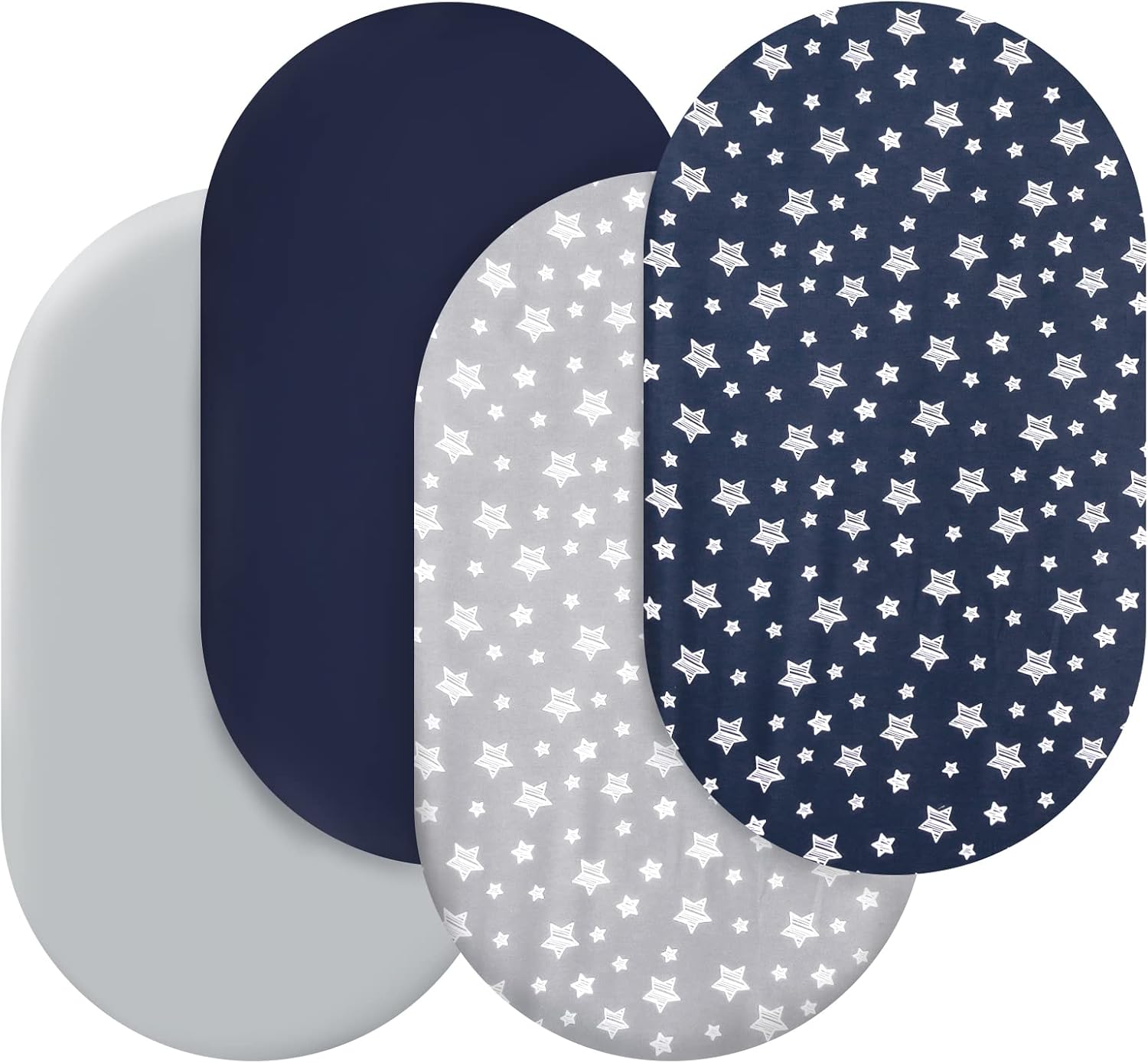 Moonsea Bassinet Sheets Set 4 Pack Navy Universal Fit
