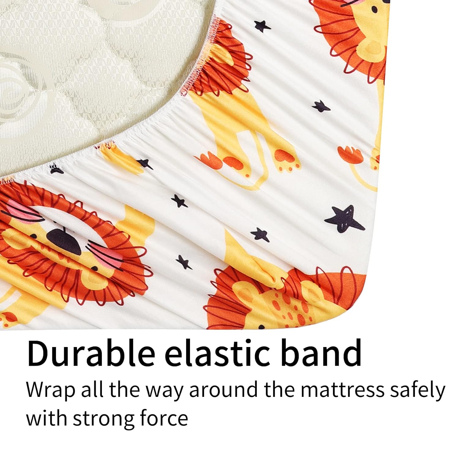 Onacosht Bassinet Sheets Set 3 Pack with Dinosaur Tiger and Lion Printing