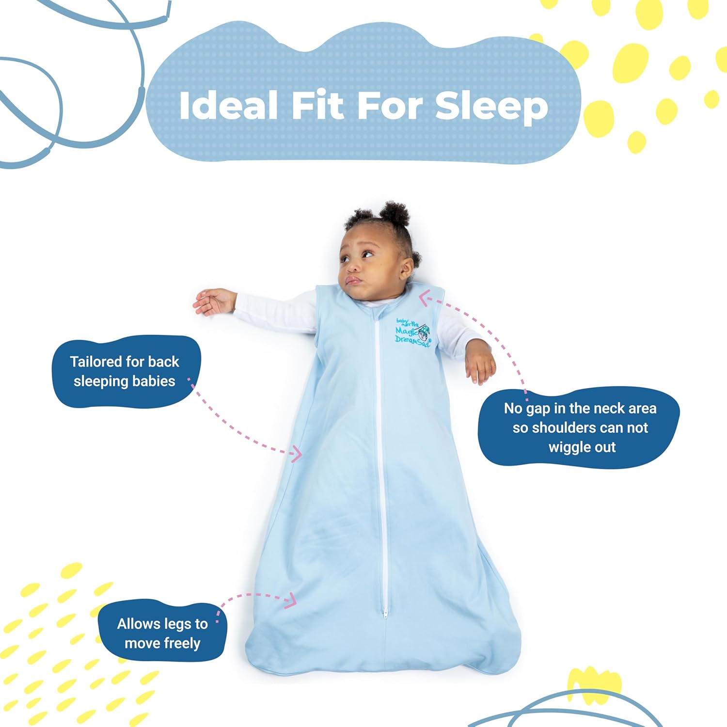 Magic Sleepsuit Baby Merlins Cotton Swaddle Transition Suit - Soft Cozy Easy Diaper Changes