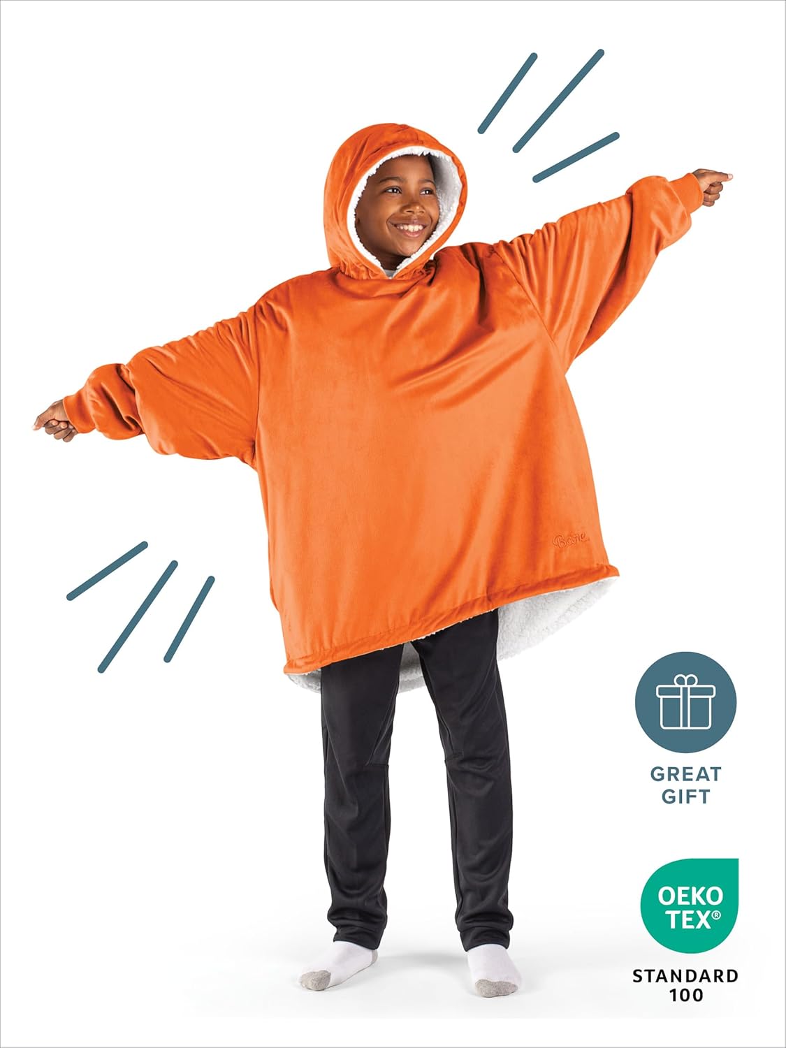 Bare Home Wearable Blanket Hoodie - Soft Plush Sherpa