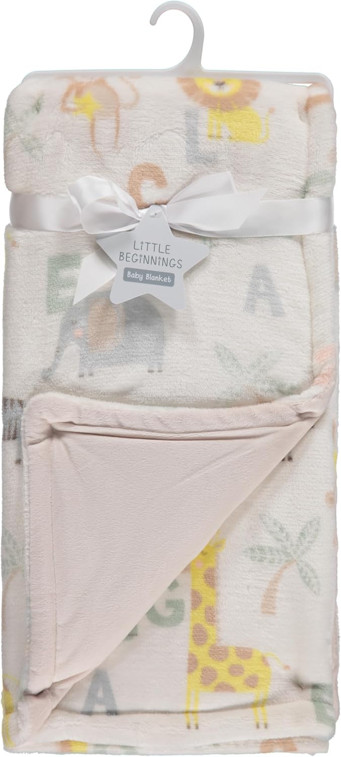 Cudlie 2-Ply Infant Blanket with Dinosaur and Alphabet Prints