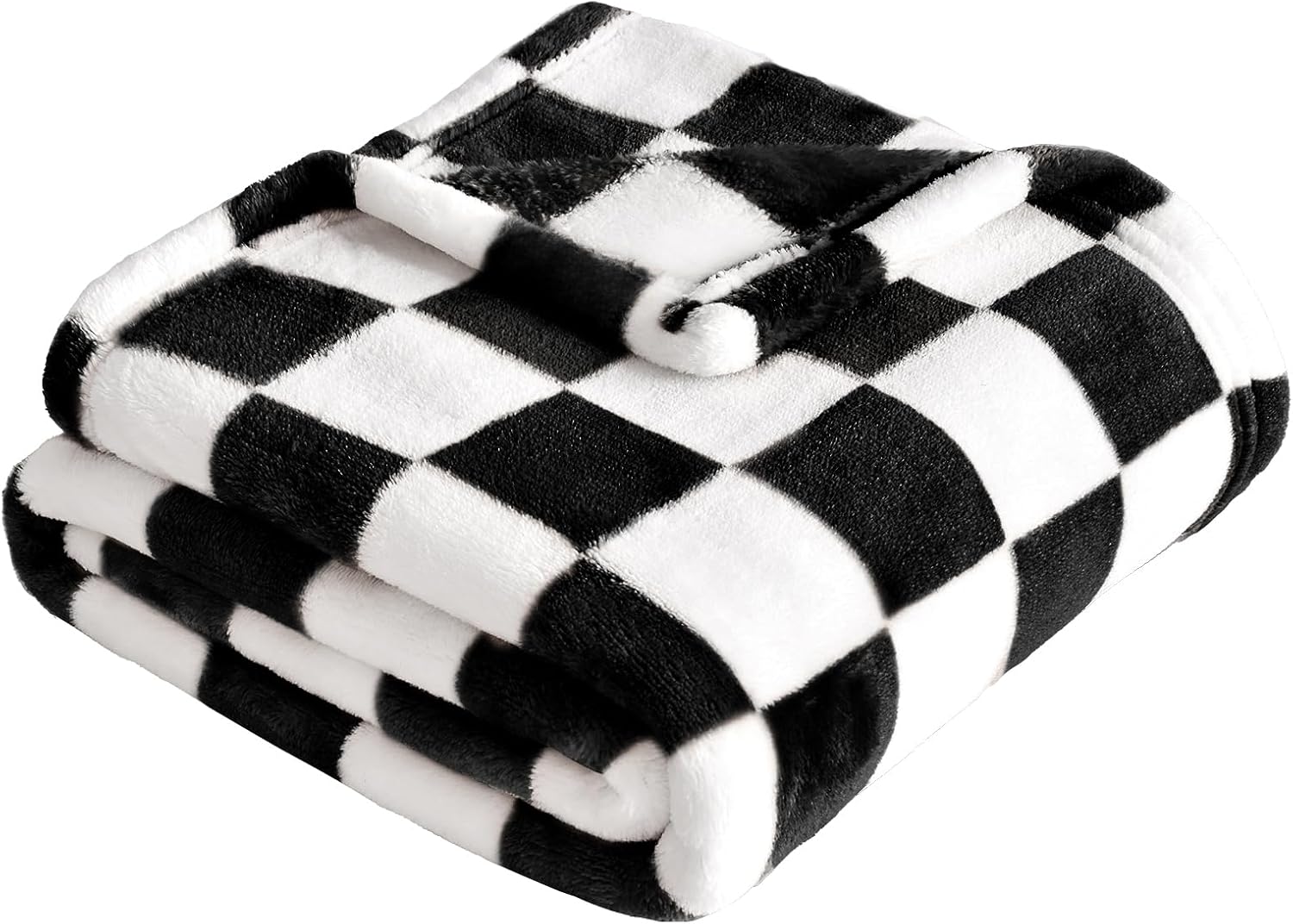 Yurhap Checkered Baby Blanket Fleece 30x40 Black