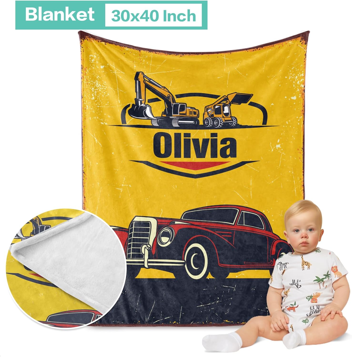 Custom Crib Bedding Set with Car Design