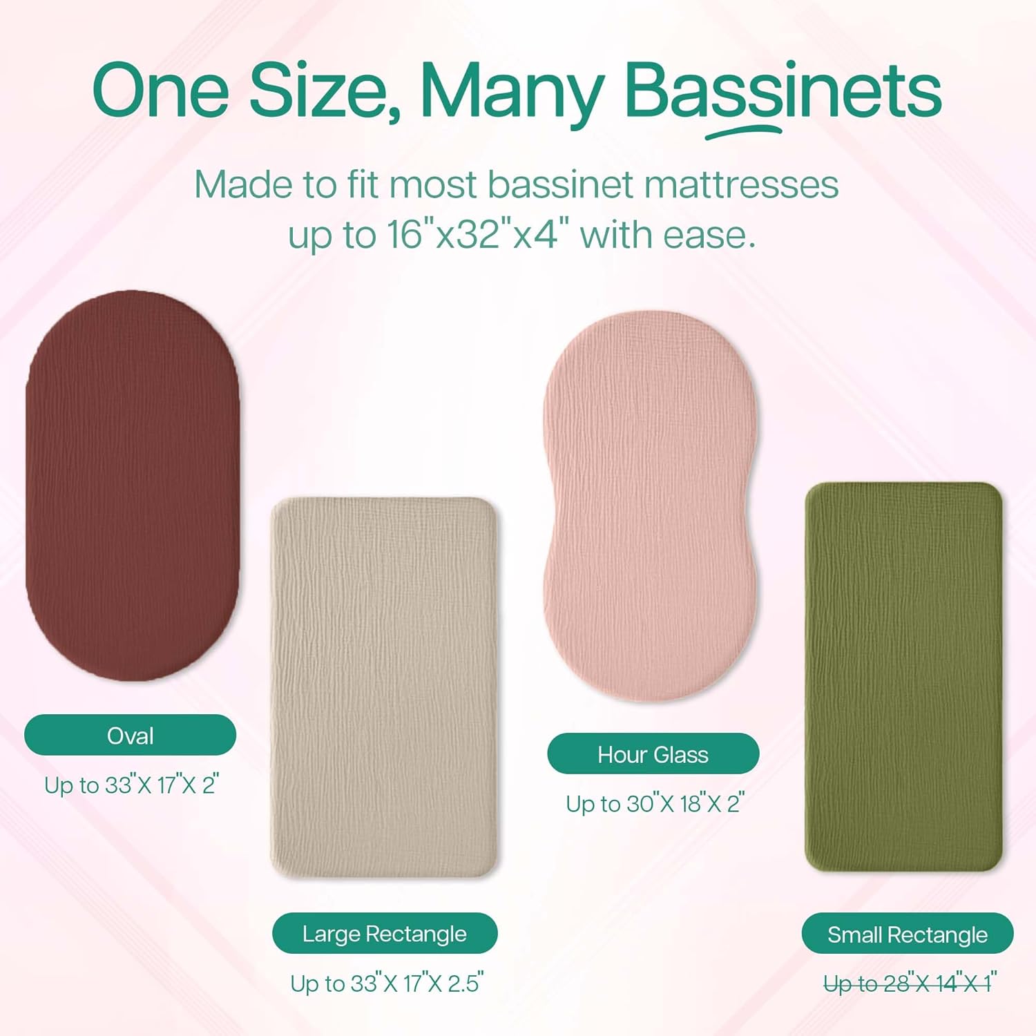 Mi Flor Muslin Bassinet Sheets 2 Pack