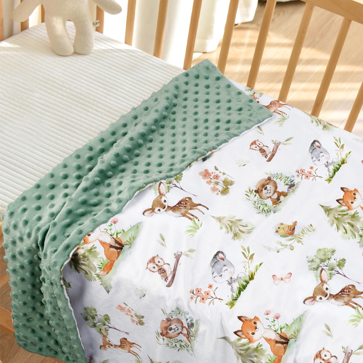 BORITAR Double Layer Minky Blanket with Dotted Backing