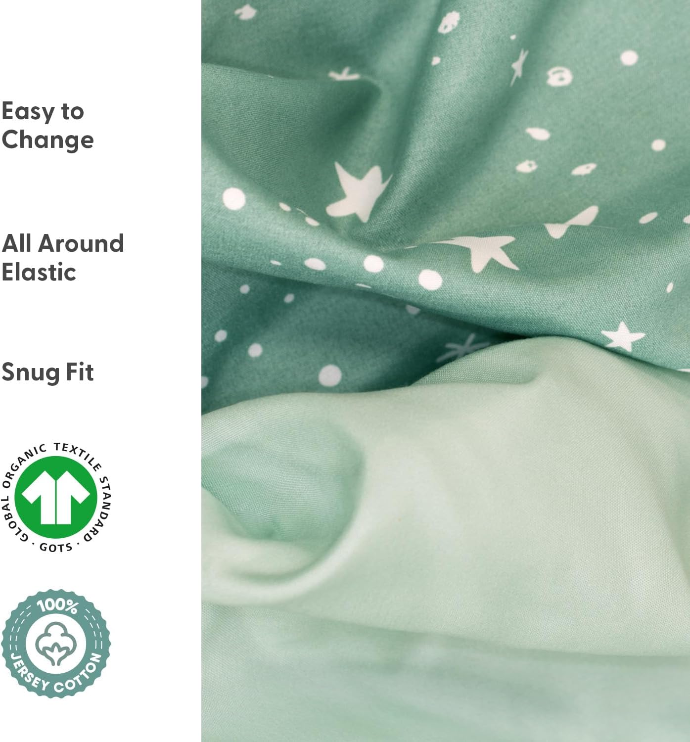 The Peanutshell Green Safari Bassinet Sheets 4-Pack