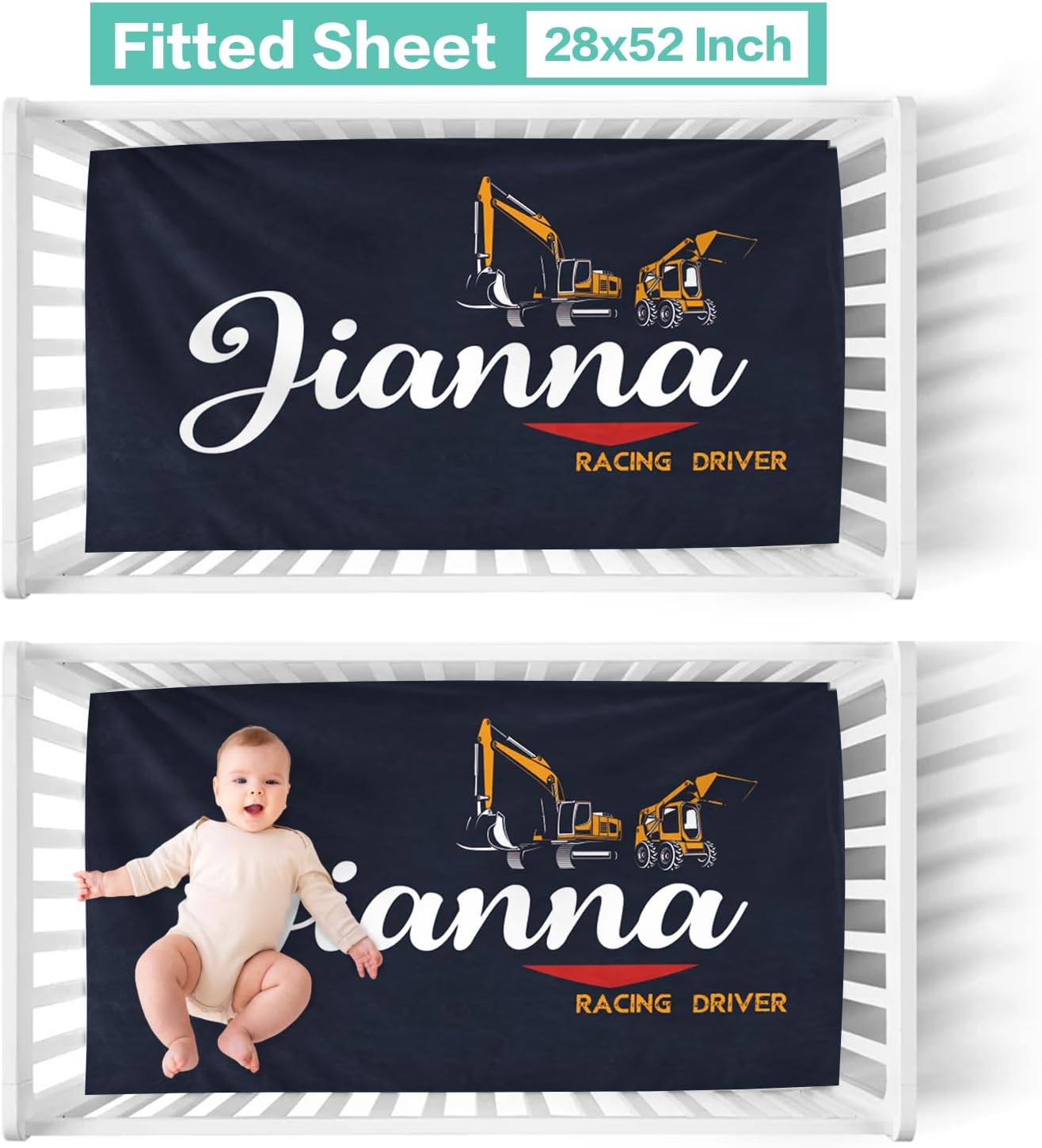Custom Crib Bedding Set with Car Design
