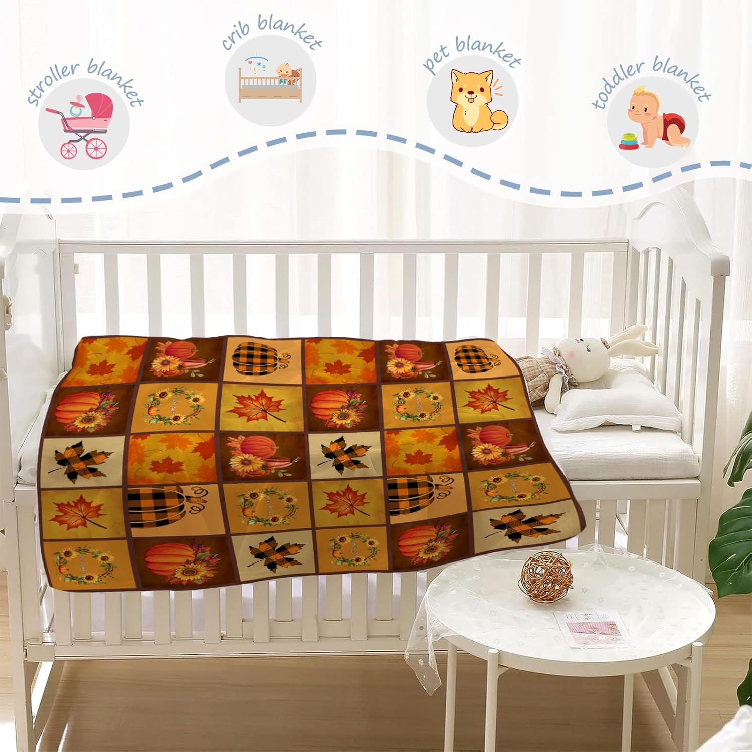 YeeJu Cozy Fall Plaid Throw Blanket 30x40 Inch