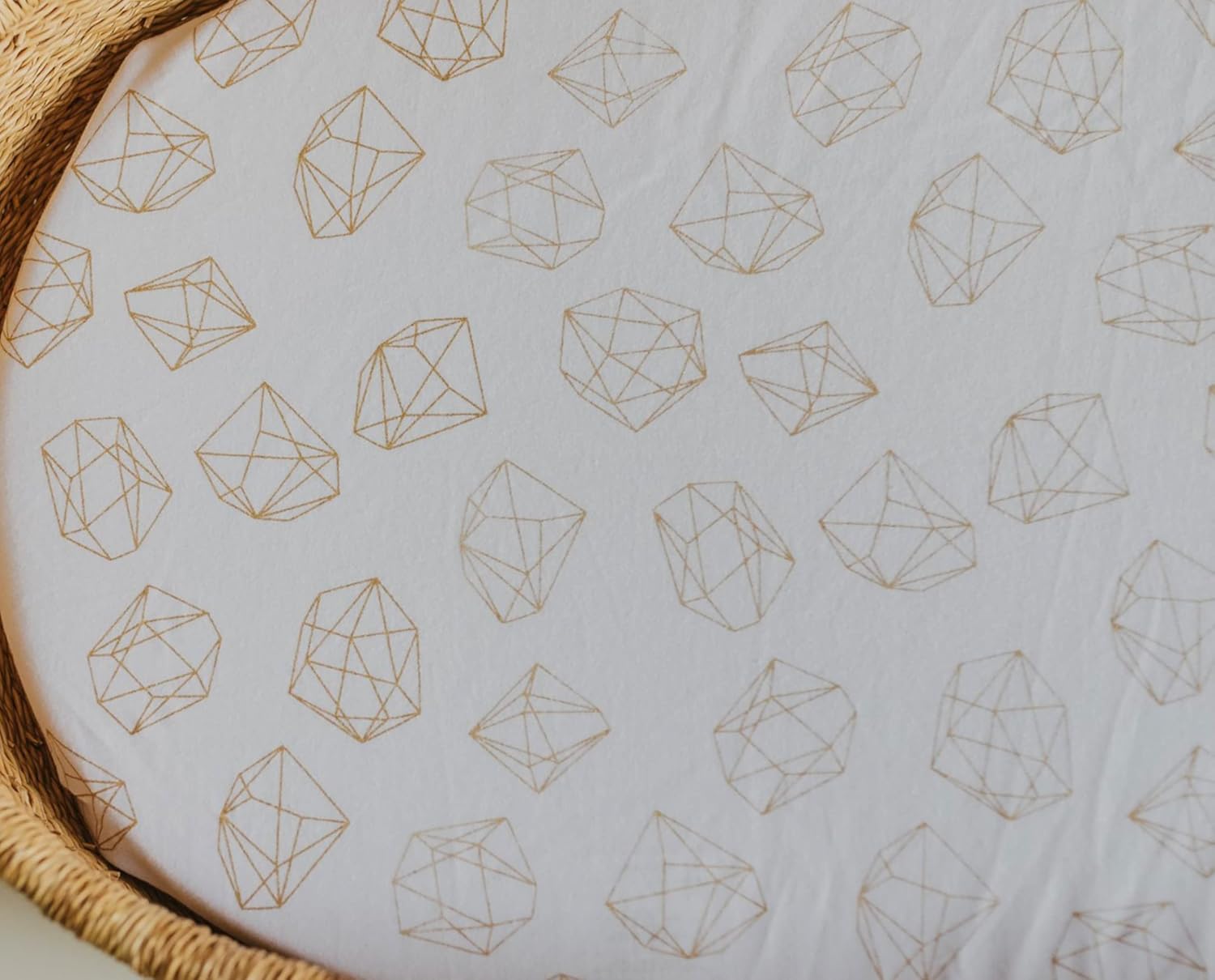 3 Fitted Gold Bassinet Sheets Set for Baby Girl