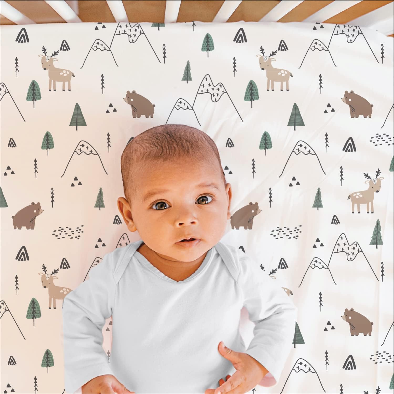 Peanutshell 3-Piece Crib Bedding Set for Boys - Woodland Camo