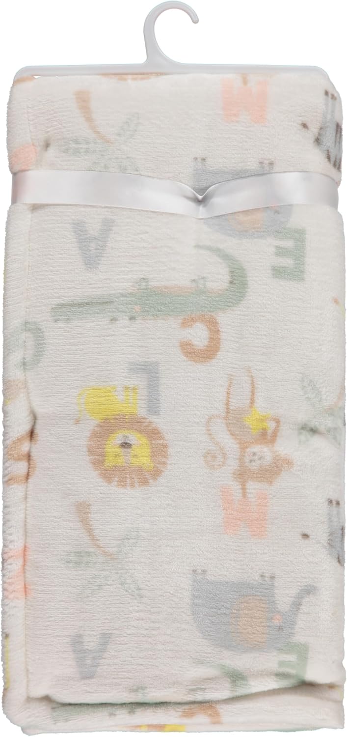Cudlie 2-Ply Infant Blanket with Dinosaur and Alphabet Prints